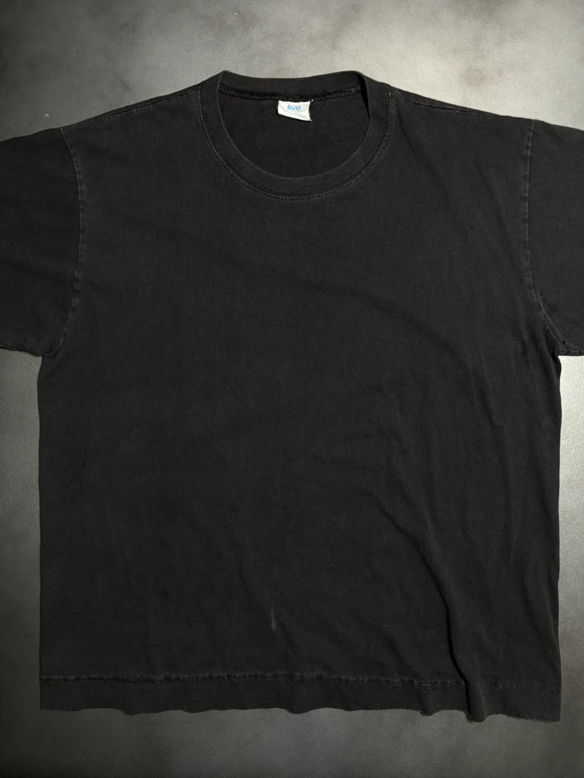 Vintage Hemmed Vintage Blank T-Shirt 1990s Black T-Shirt Cropped BVD Size US S / EU 44-46 / 1 - 12 Thumbnail