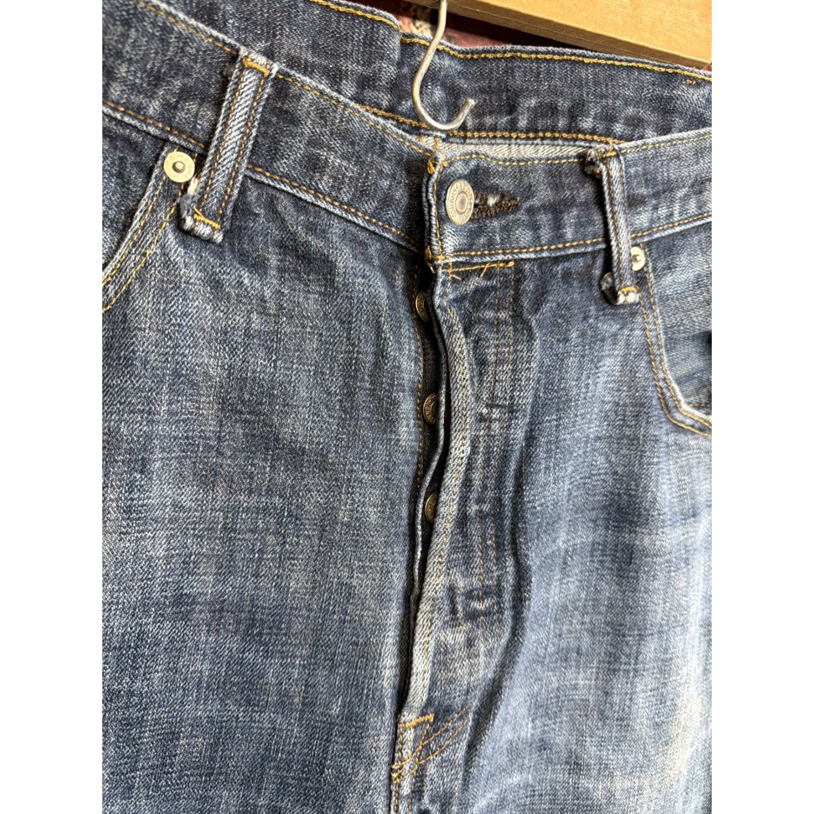 Levi's Levi's Men's 501 Original Straight Jeans Dark Wash 38x30 Denim Cotton Button 38 Regular Blue Inseam 30 Men Size US 38 / EU 54 - 2 Thumbnail