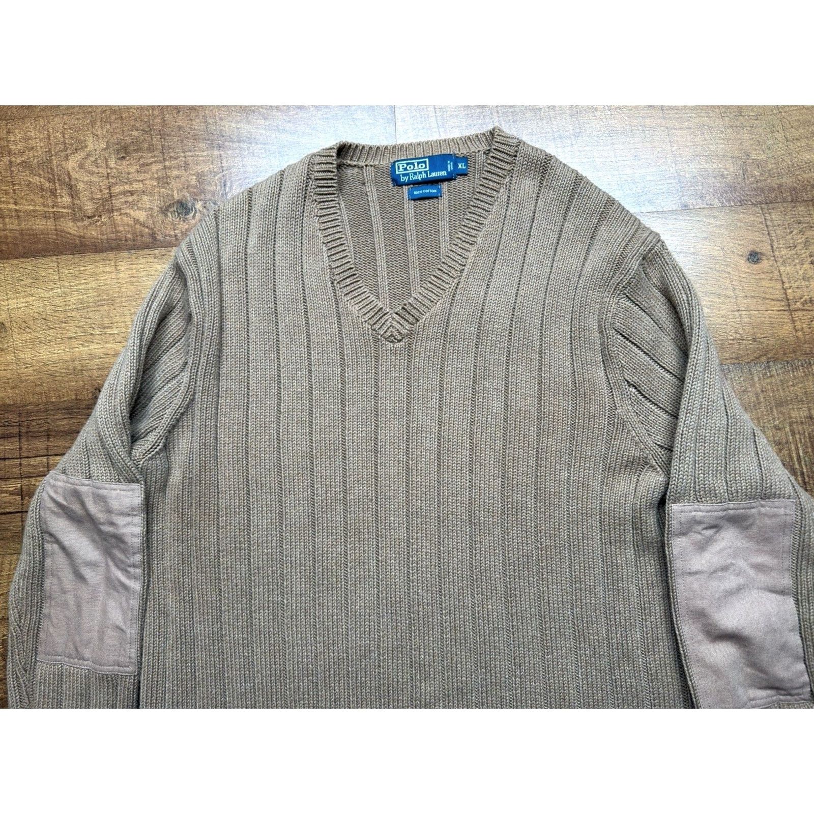 Polo Ralph Lauren VINTAGE Polo Ralph Lauren Army Commando Knit Sweater Cotton Mens XL Brown Ribbed Knit Heavyweight 90s Size US XL / EU 56 / 4 - 3 Thumbnail