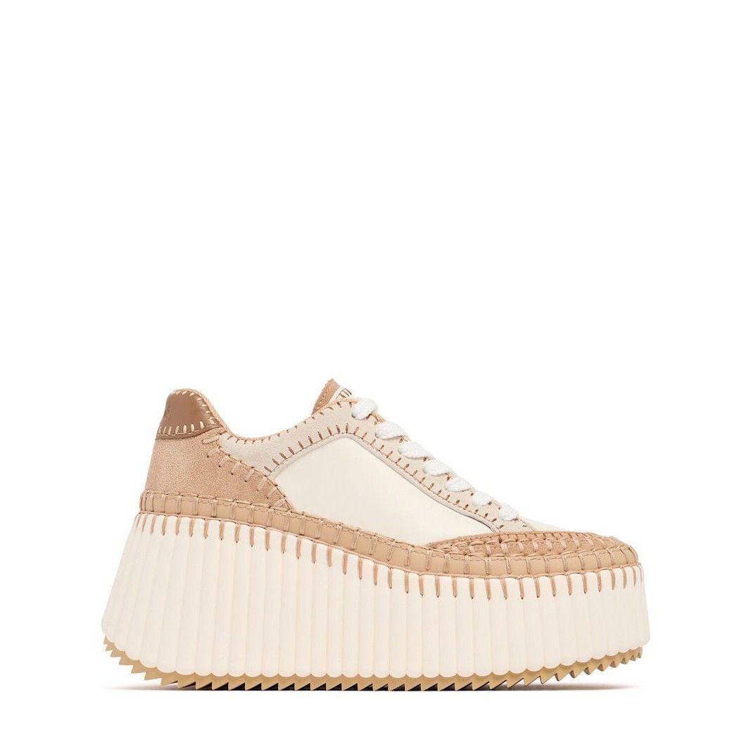 Chloe CHLOE Soft Powder 70mm Platform Nama Leather Sneakers New & Size US 8 / IT 38 - 1 Thumbnail