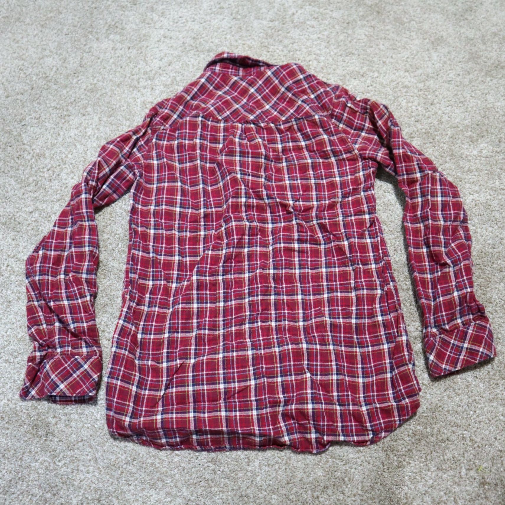 Eddie Bauer VINTAGE Eddie Bauer Shirt Red Plaid Long Sleeve Button-Down Women S Small Black Plaid 90s Mens Girls? Size S / US 4 / IT 40 - 7 Thumbnail