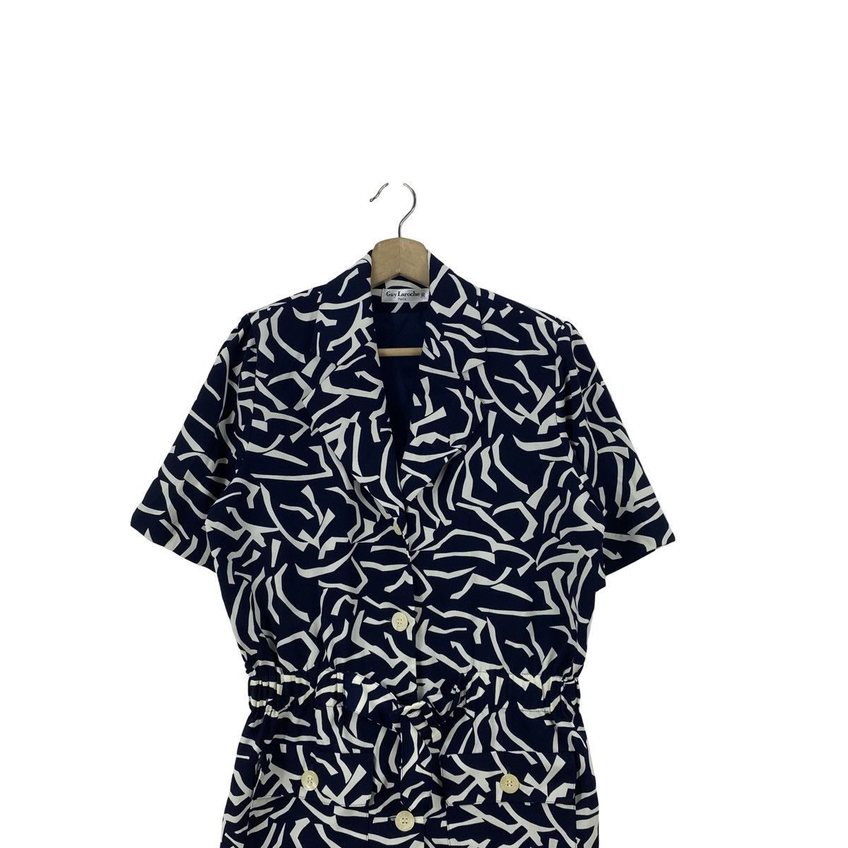 Vintage Vintage GUY LAROCHE Paris Abstract Print Shirt Dress Size M / US 6-8 / IT 42-44 - 2 Thumbnail