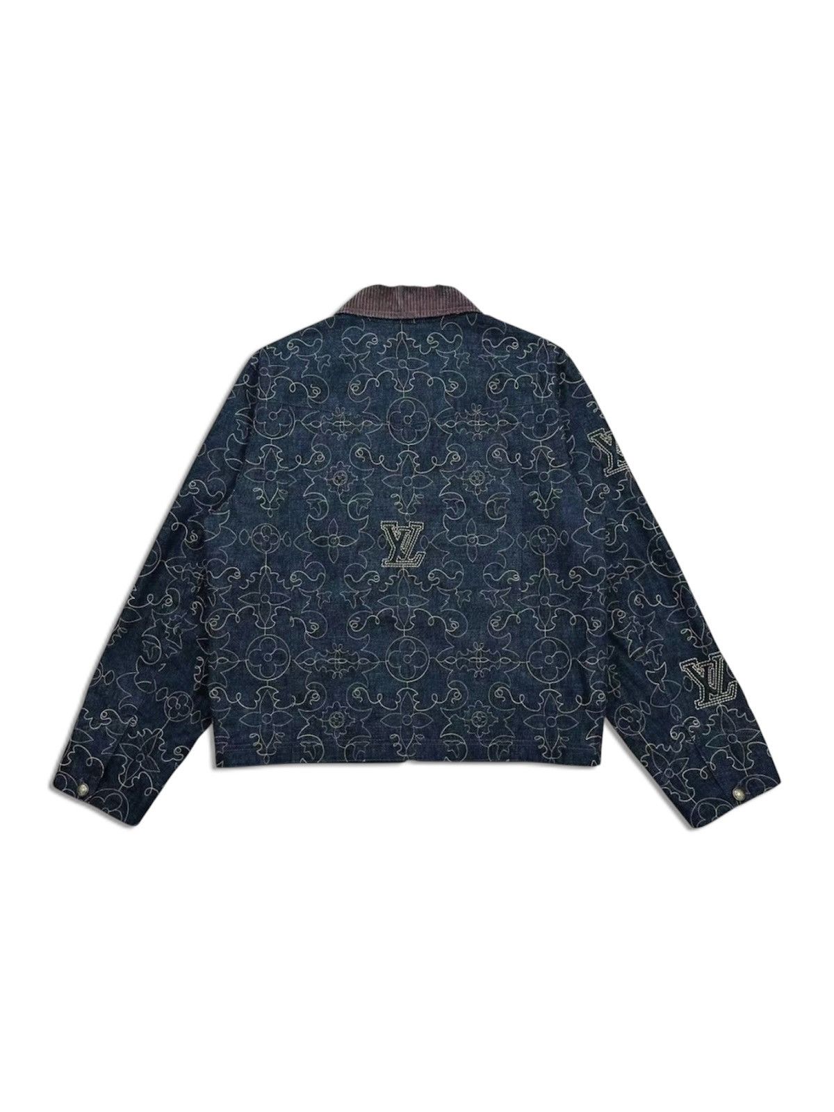 Louis Vuitton Louis Vuitton 54 Embroidered Monogram Denim Workwear Jacket Size US L / EU 52-54 / 3 - 2 Thumbnail