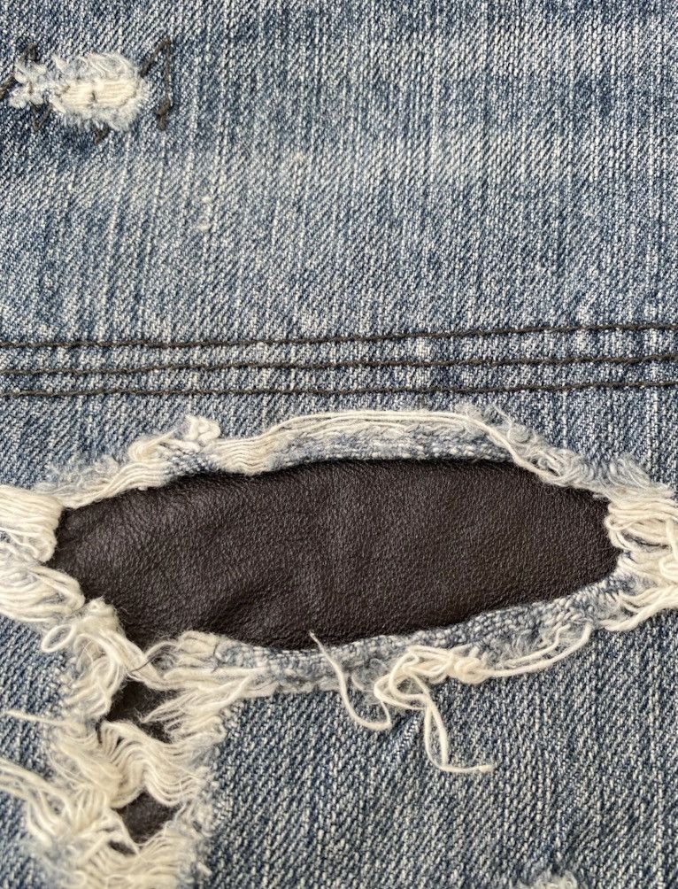 Isamu Katayama Backlash Vintage Disterssed Leather Patch Denim Size US 32 / EU 48 - 6 Thumbnail