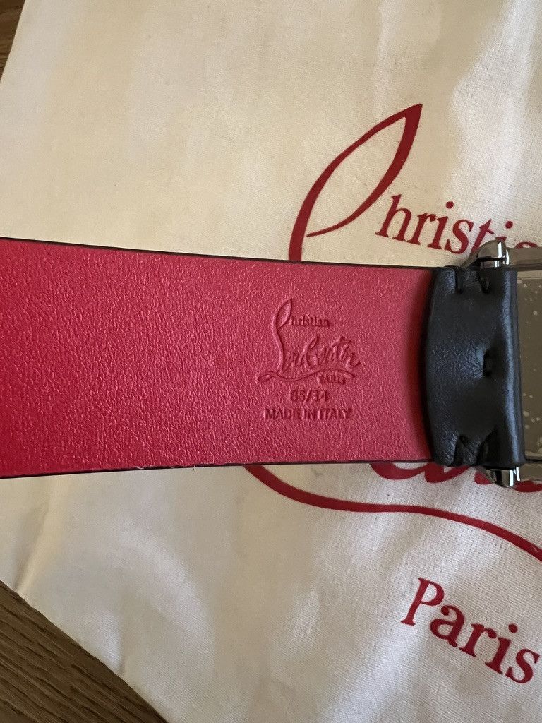 Christian Louboutin RICKY BELT 35 CALF PARIS/CALF P/METAL Size 34 - 7 Thumbnail