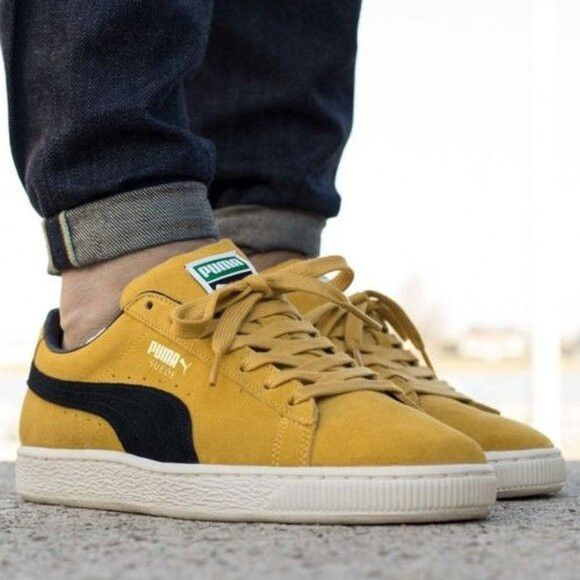 Puma Puma Yellow Black Suede Classic Sneakers - 5.5-6US Size US 6 / IT 36 - 9 Thumbnail
