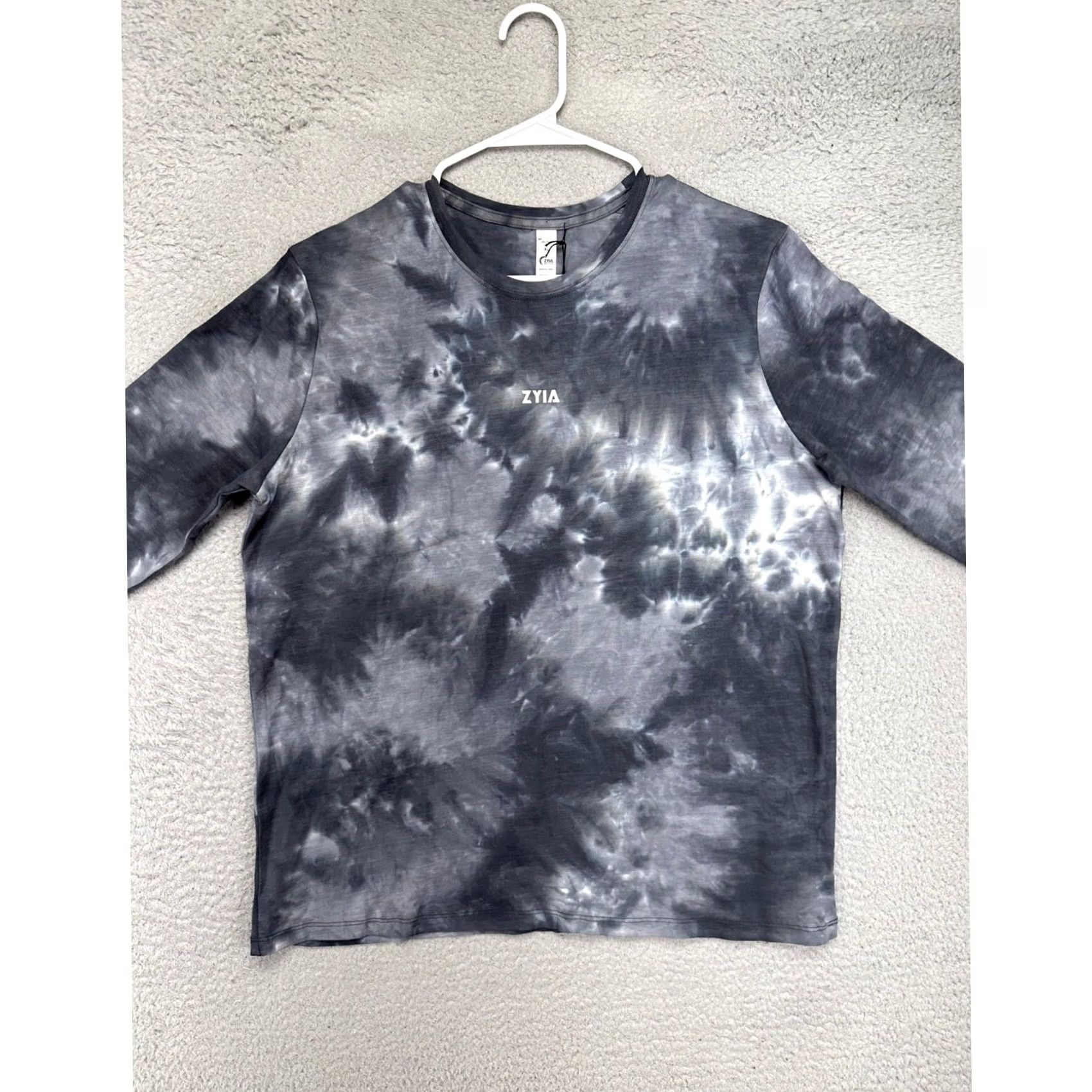 Vintage Zyia Active Mens XL Tie-Dye Crewneck Sweatshirt Pullover Long Sleeve Grey New with Tags Size US XL / EU 56 / 4 - 3 Thumbnail