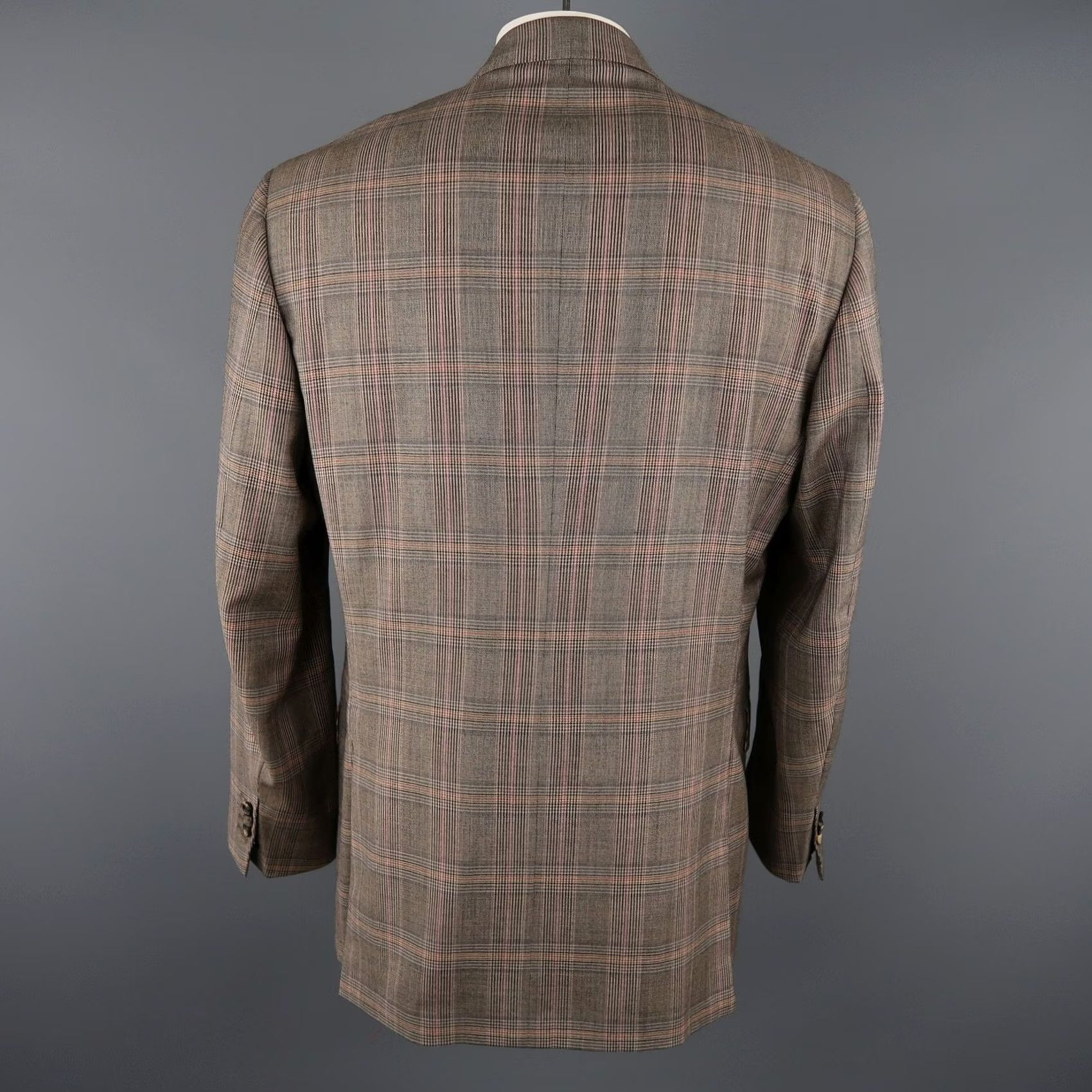 Isaia ISAIA Size 46 Brown Plaid Wool Sport Coat Size US S / EU 44-46 / 1 - 6 Thumbnail