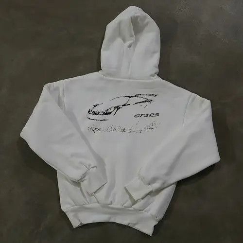 Japanese Brand Hoodie White retro car print loose hoodie Size US L / EU 52-54 / 3 - 1 Thumbnail