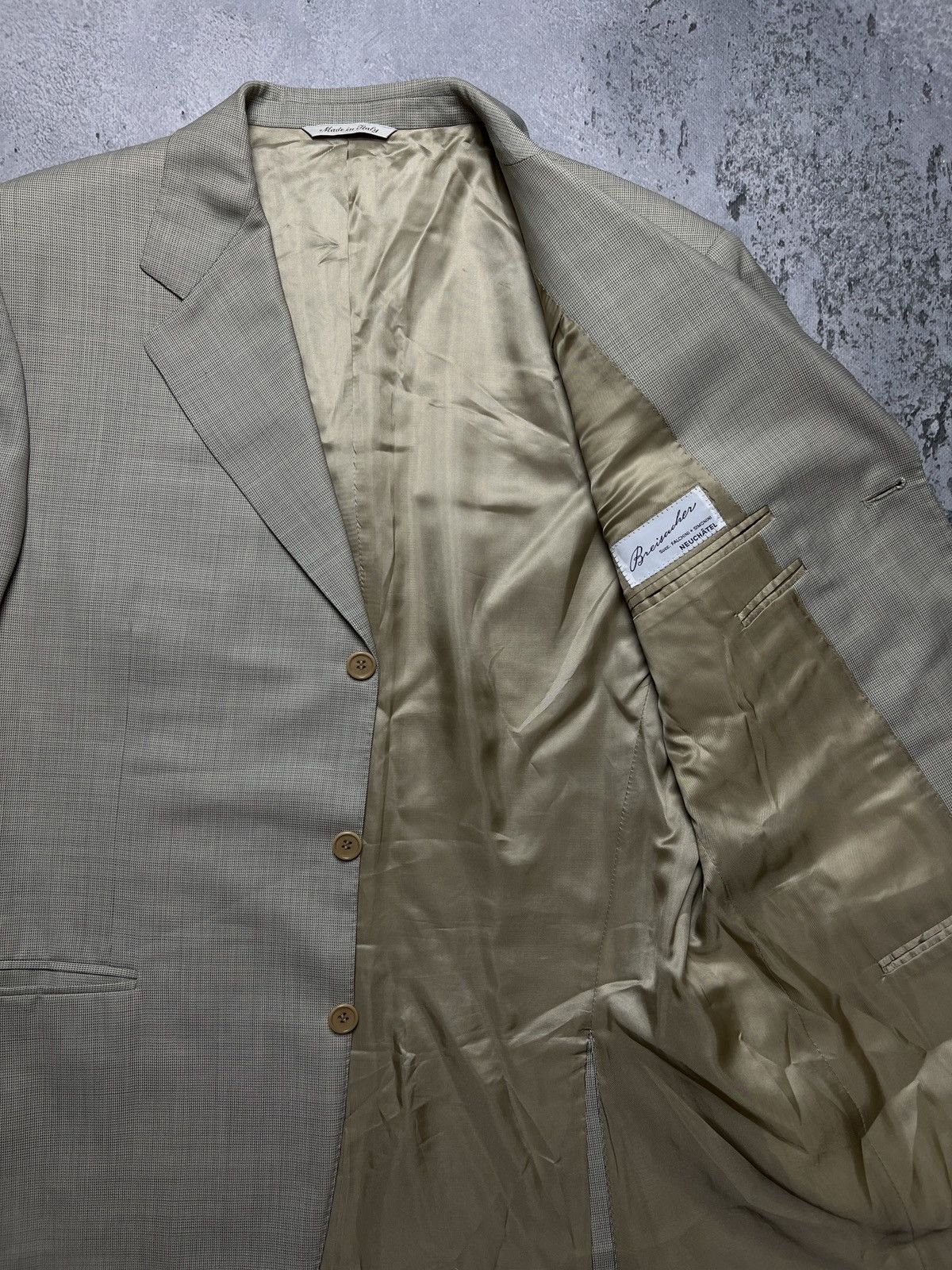 Canali Canali Italy Beige Wool Classic Blazer Jacket Size 50R - 11 Thumbnail