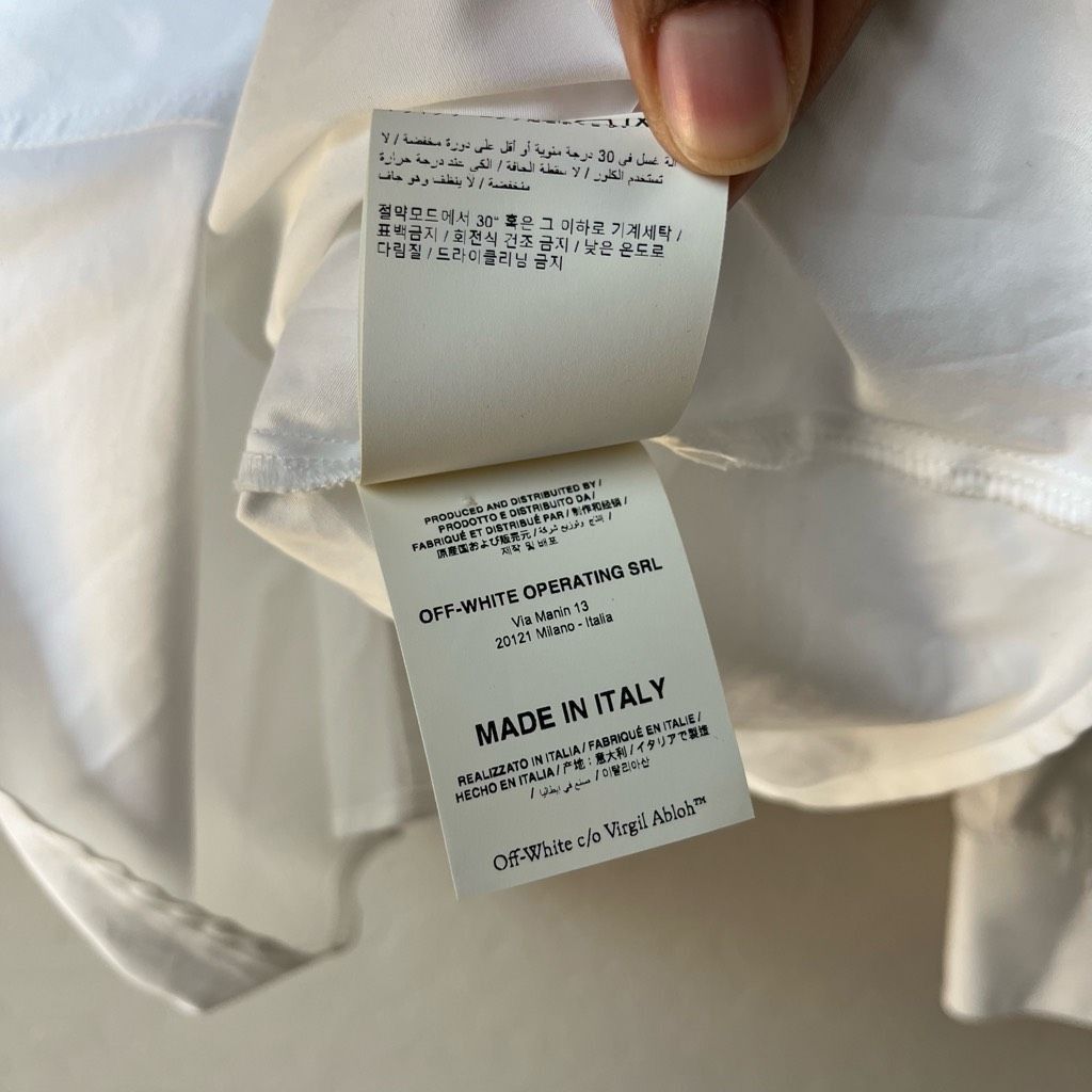 Off-White Off-White Top Embroidered Poplin Long Sleeve Draped Button U Size XS / US 0-2 / IT 36-38 - 14 Thumbnail