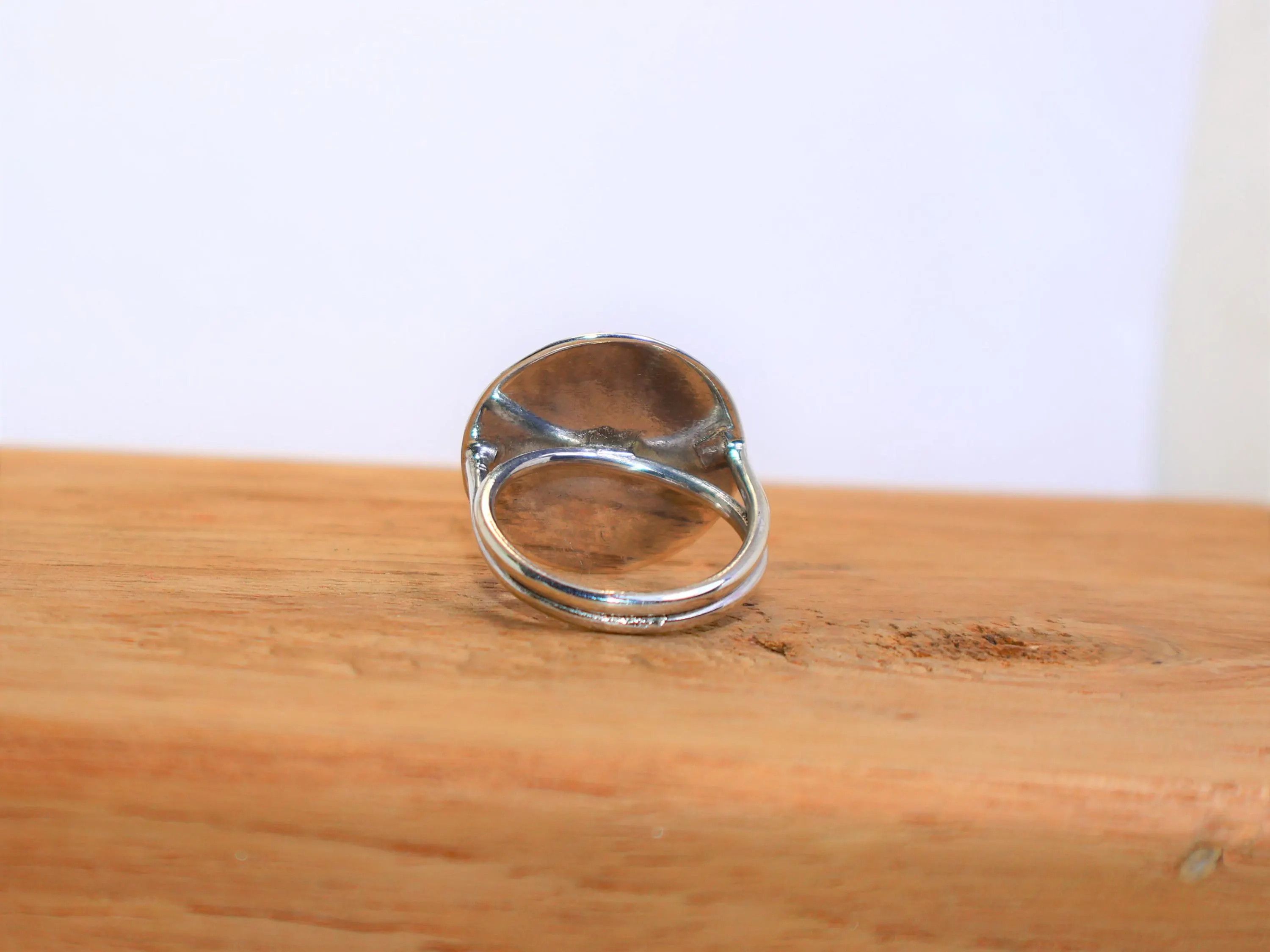 Handmade Handmade Disc Silver Ring, Sterling silver Statement Ring, Size ONE SIZE - 6 Thumbnail