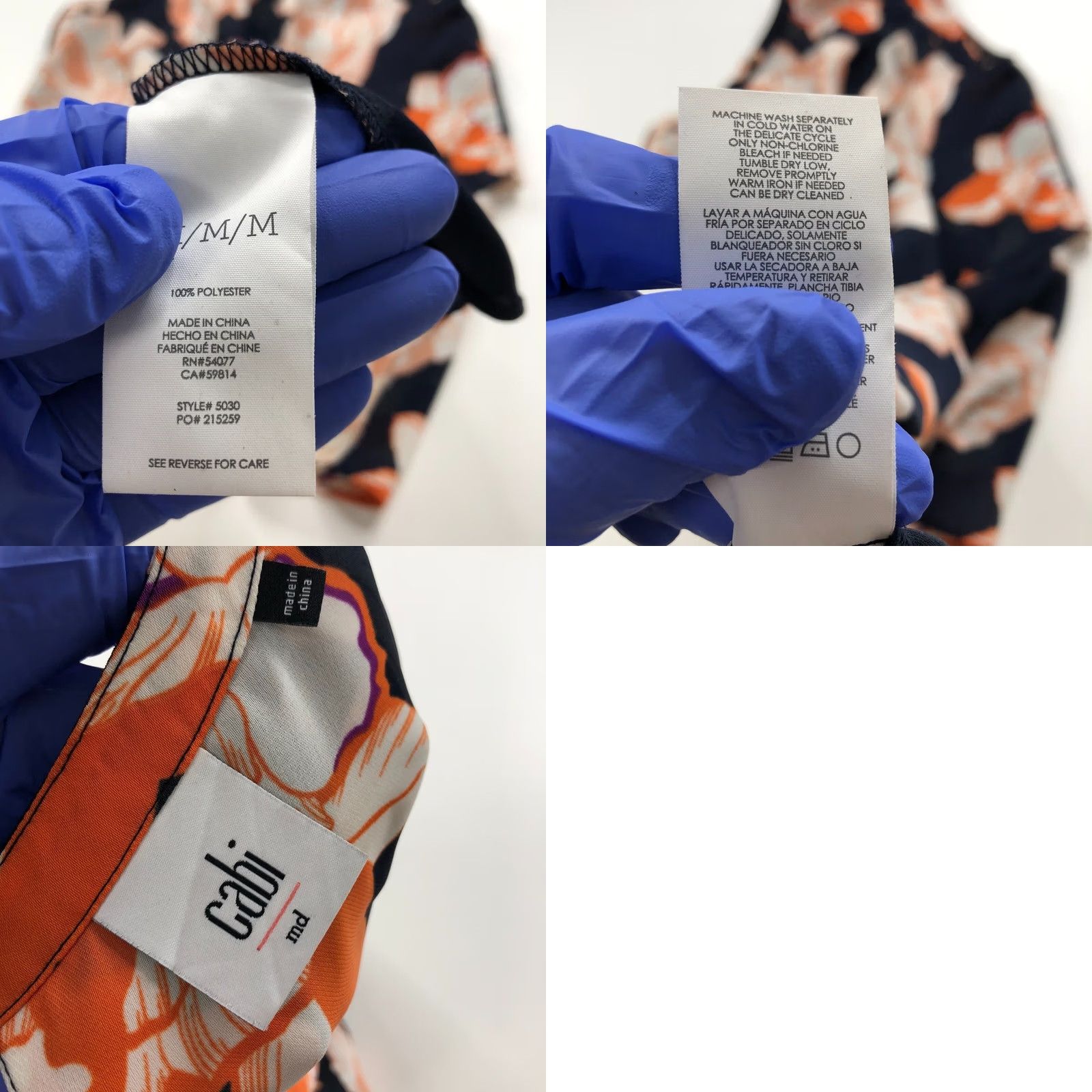 Vintage Cabi Blouse Tiered Blossom Floral All Over Print Pullover Top Sleeveless Round Neck Womens Medium Blue (Regular) Size M / US 6-8 / IT 42-44 - 8 Thumbnail