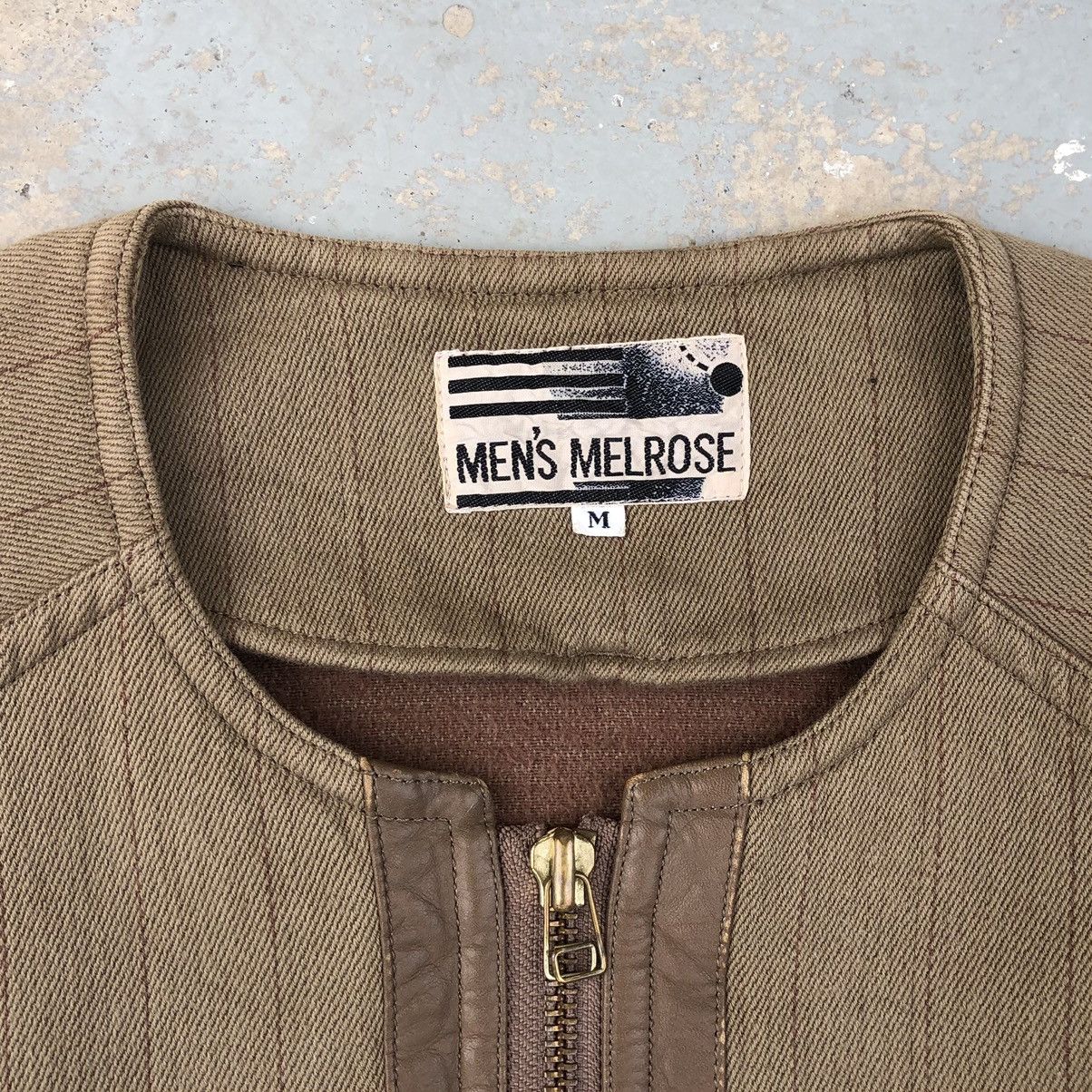 Melrose Vintage Melrose Men’s Mix Leather Stripe Bomber Jacket Size US M / EU 48-50 / 2 - 22 Thumbnail