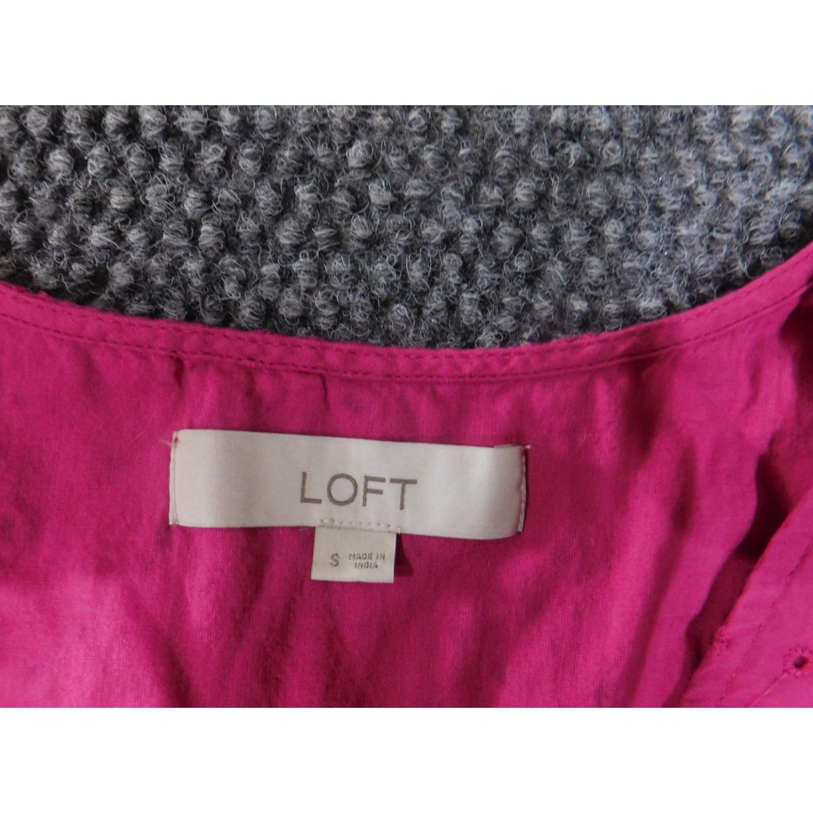 Loft LOFT Blouse Womens Small Pink Ruffle Eyelet Flutter Sleeve Button Top Summer Size S / US 4 / IT 40 - 5 Thumbnail