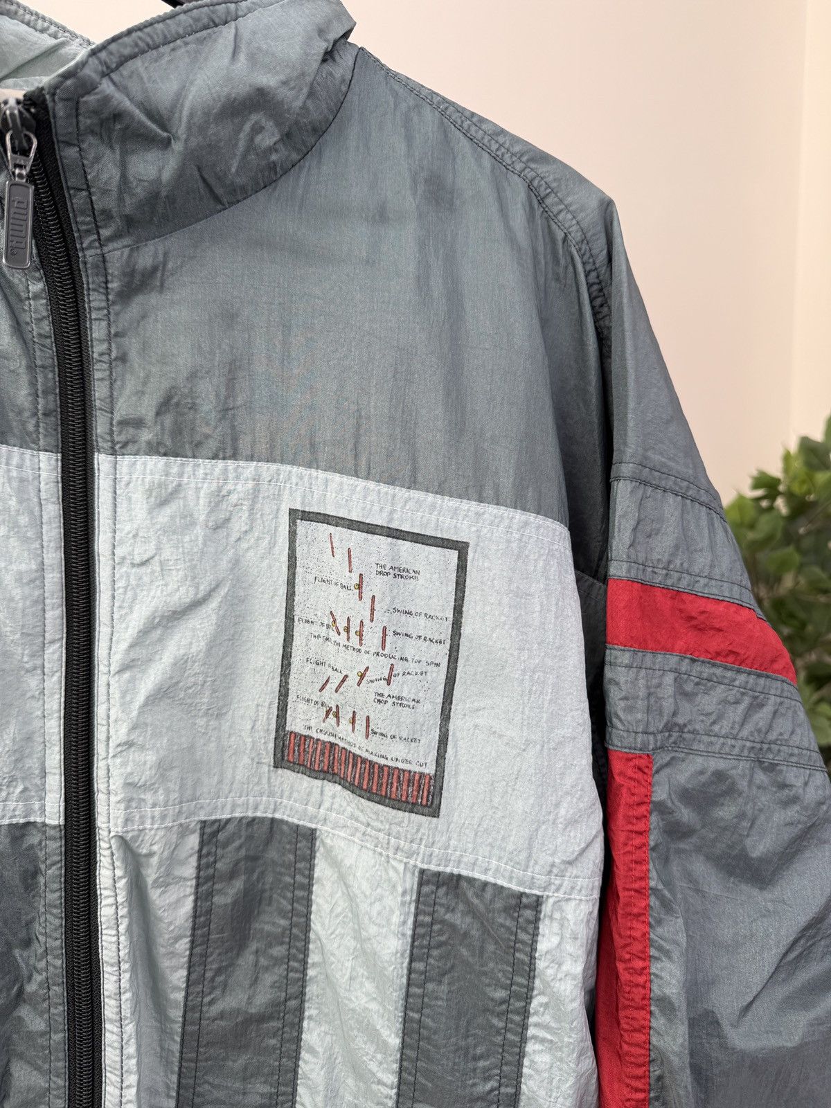 Puma Puma 90s Vintage Windbreaker Track Jacket Grey Red Size US L / EU 52-54 / 3 - 3 Thumbnail
