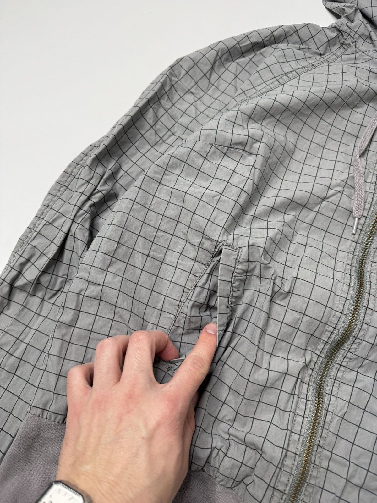 Vintage Vintage gray checked light jacket swag avant garde skate sk8 Size S / US 4 / IT 40 - 6 Thumbnail