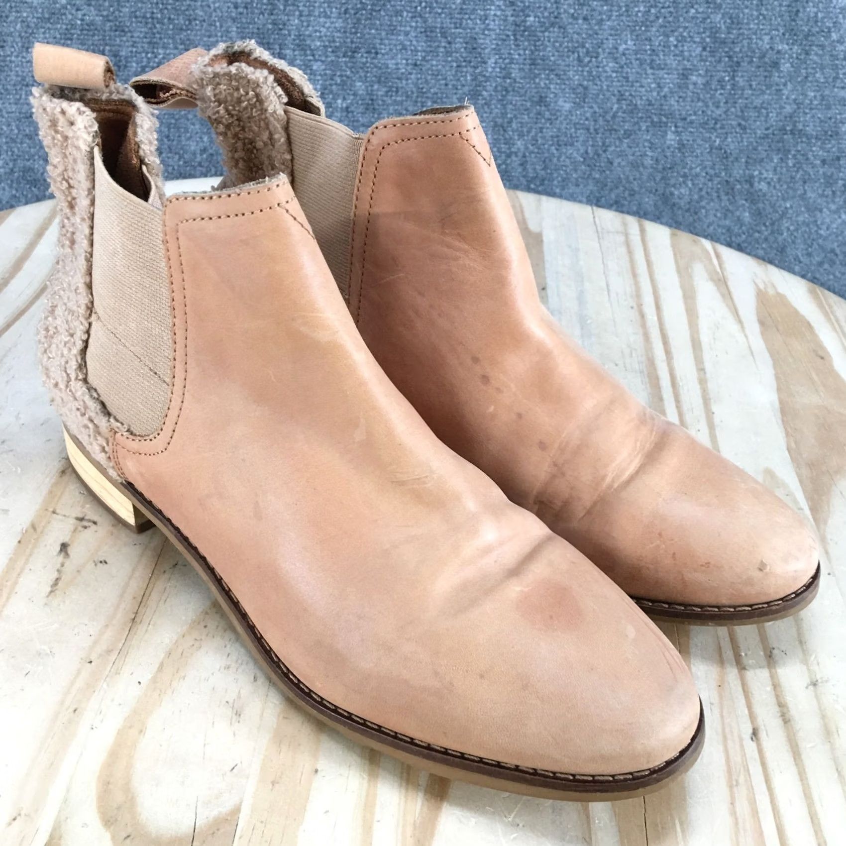 Toms TOMS Boots Womens 8.5 Ella Casual Pull On Chelsea Ankle Bootie Brown Leather Boots Ella 8.5 Womens Brown Leather Casual Chelsea Bootie Size US 9 / IT 39 - 6 Thumbnail