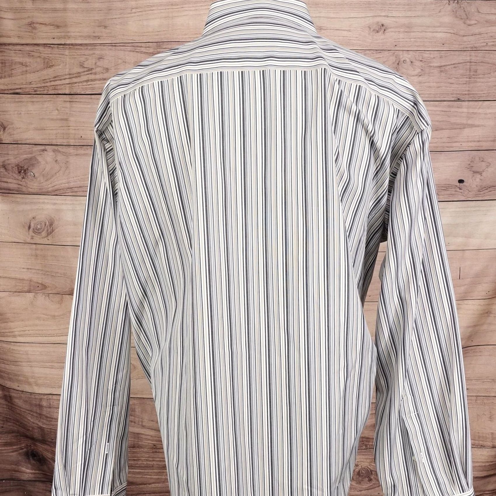Pronto Uomo Pronto Uomo Shirt Mens 2XL Blue Stripe Non Iron Dress Long Sleeve Size 48R - 4 Thumbnail