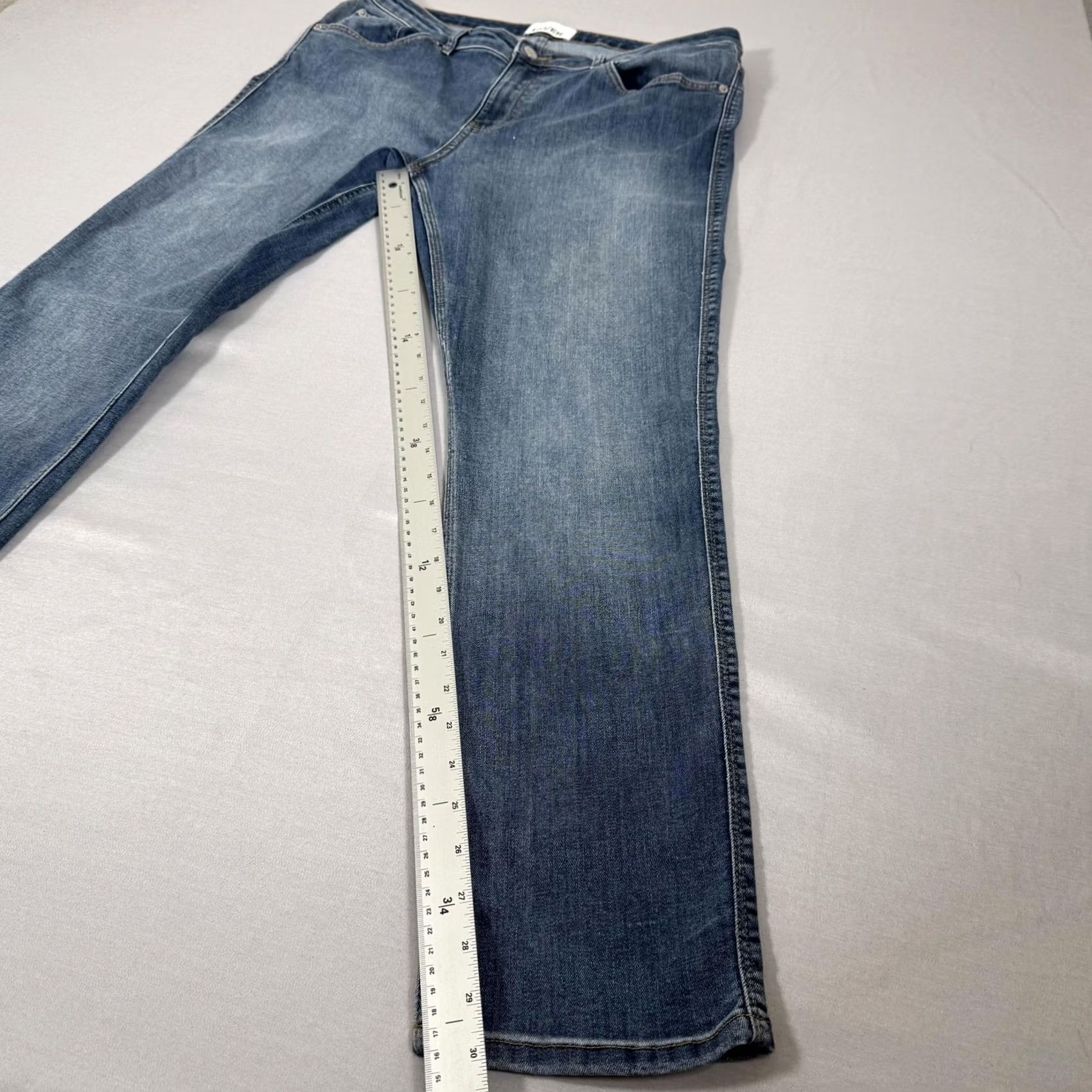 Denime DU/ER Jeans Mens 34x30 Blue Slim Straight Fit Stretch Denim Pants Western Work Jeans Size US 34 / EU 50 - 3 Thumbnail