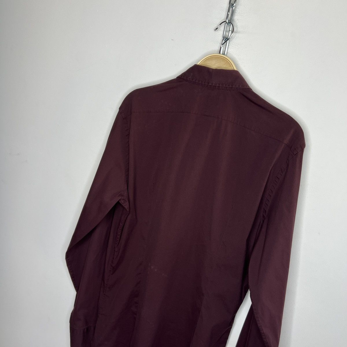 Prada Prada Cotton Shirt Button Up Classic Luxury Burgundy Size US L / EU 52-54 / 3 - 9 Thumbnail