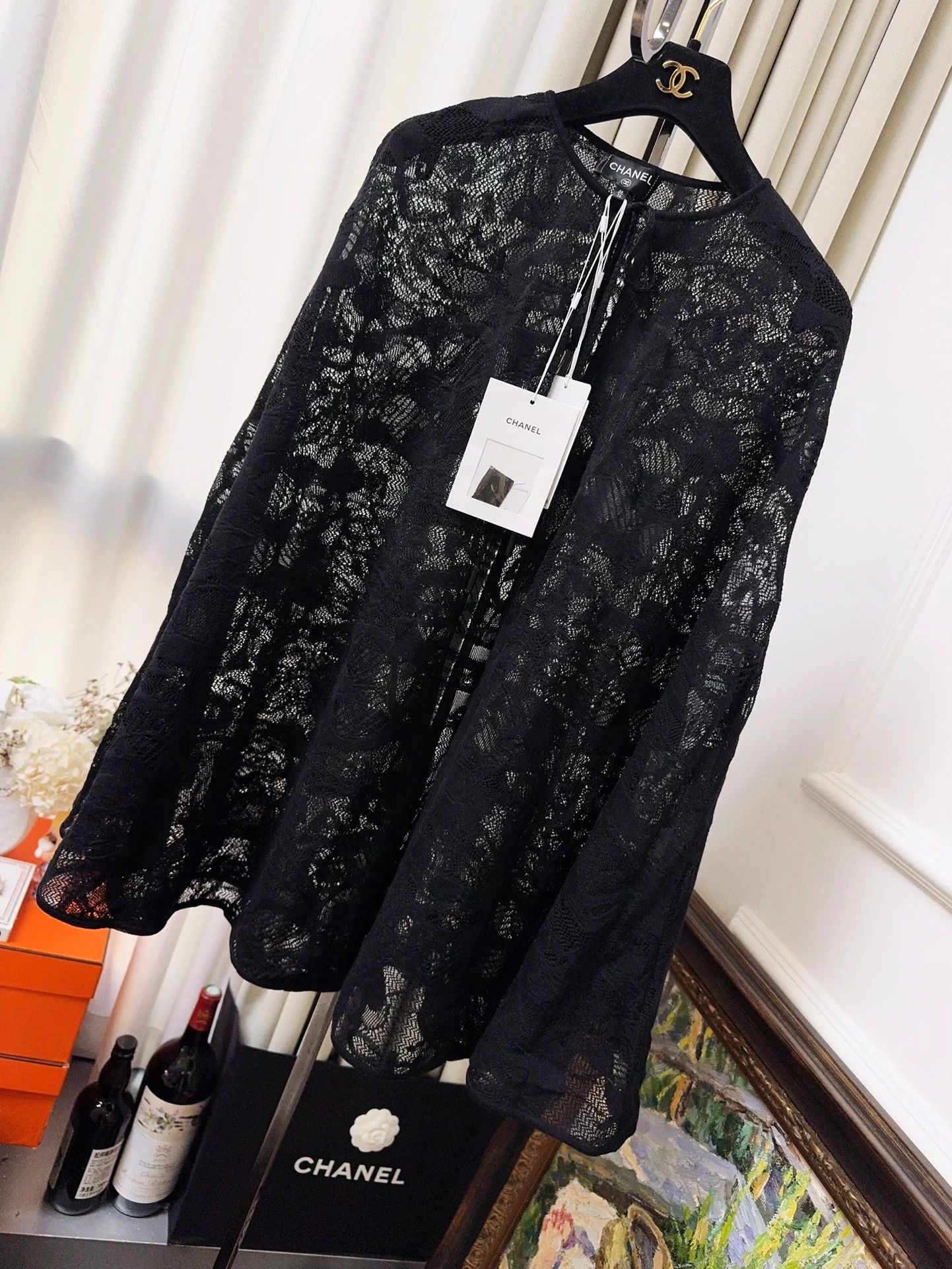 Chanel Chanel 22C Black Lace Cutout Tie Cape 34/36 Size XS / US 0-2 / IT 36-38 - 1 Thumbnail