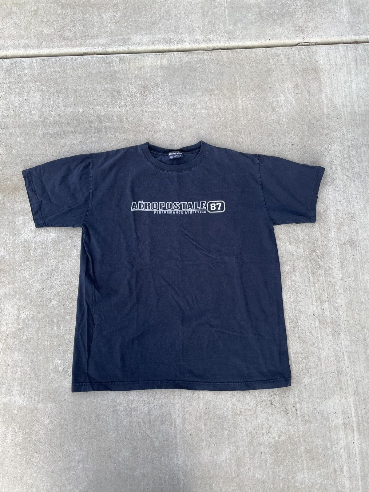 Vintage Aeropostale T-shirt Blue Aero Logo Tee Mens Size Large Y2K