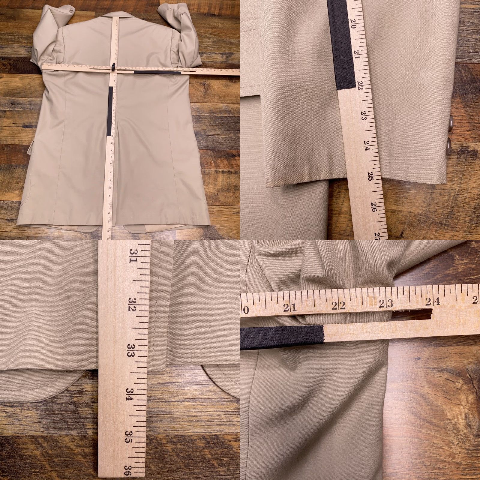 Brooks Brothers VINTAGE Brooks Brothers Blazer 46 Tan Wool Sport Coat Mens Regular Single-Breasted Notch Lapel 2-Button 3-Button Front Solid Dick? Size 46R - 9 Thumbnail