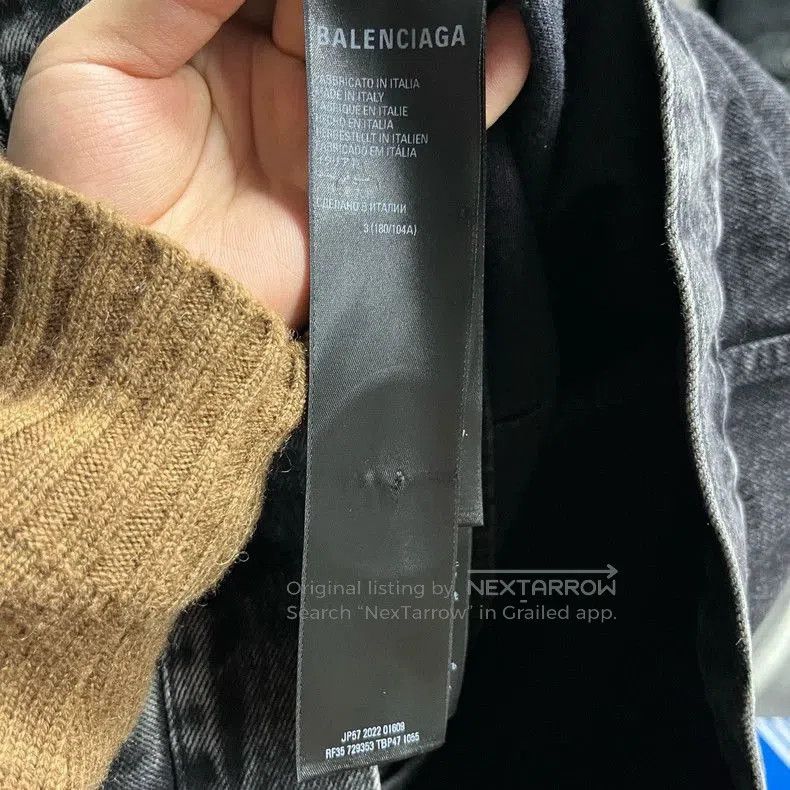 Balenciaga Balenciaga Black Denim Jacket with Diamonds. Size US M / EU 48-50 / 2 - 4 Thumbnail