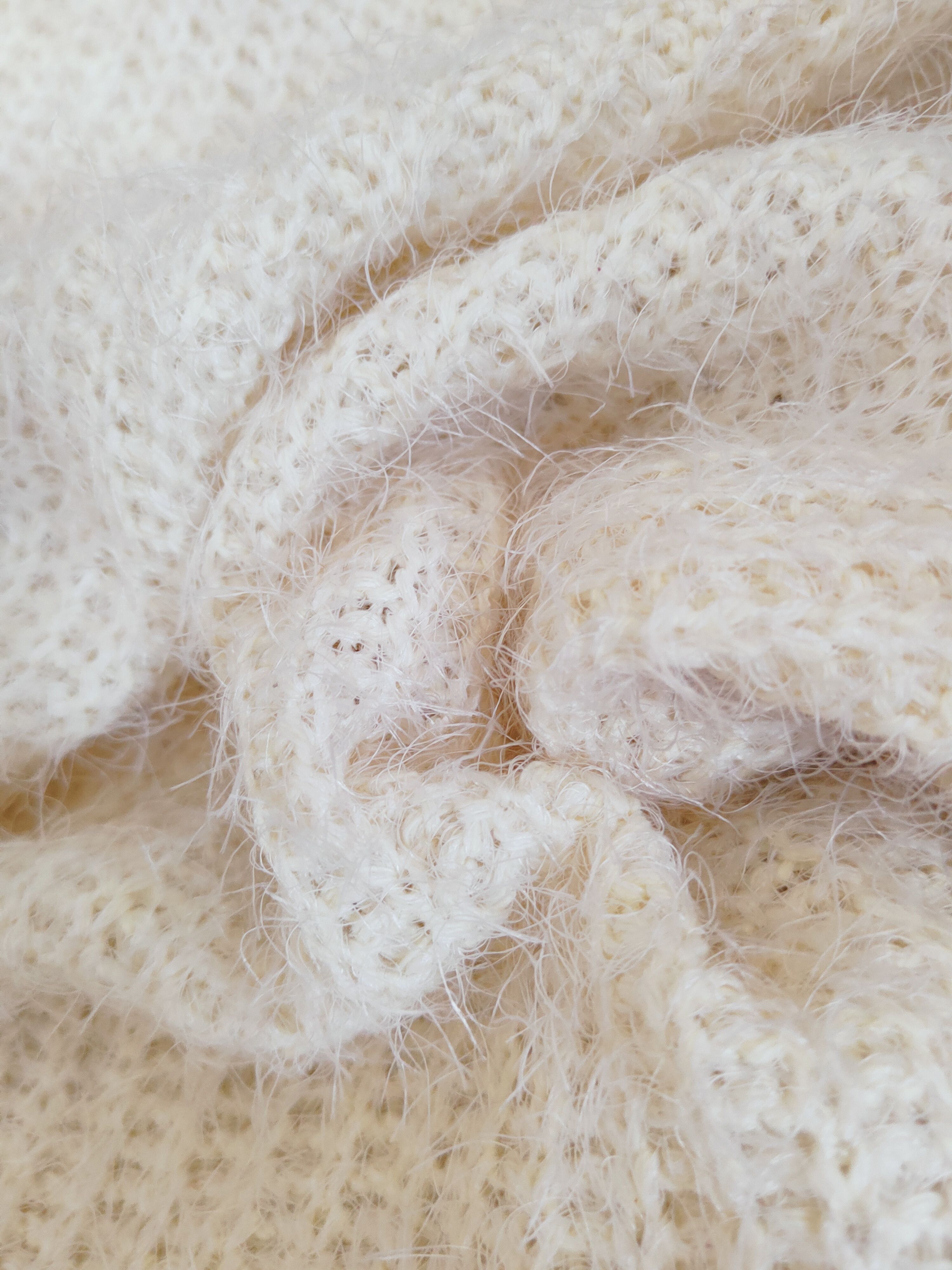 Japanese Brand × Vintage Lovepeace Ivory Shag Shaggy Fur Mohair Knitwear #W763 Size M / US 6-8 / IT 42-44 - 13 Thumbnail