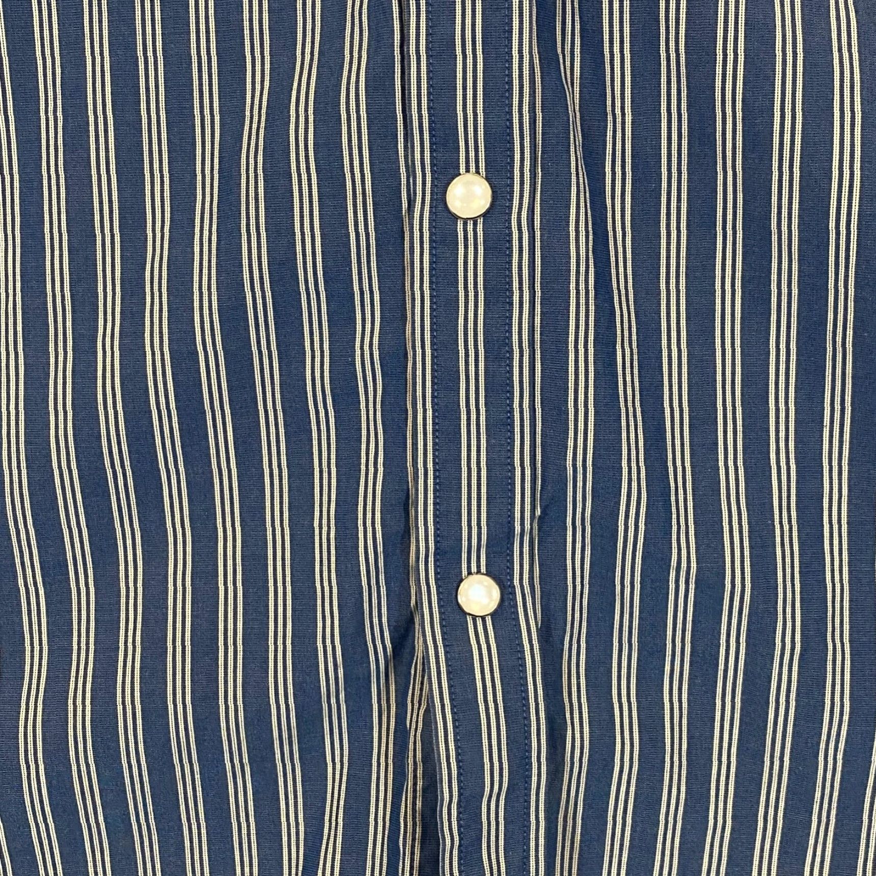 Banana Republic Banana Republic Shirt Mens 2XL Slim Blue Striped Pearl Snap Up Western Top L/S Size US XXL / EU 58 / 5 - 4 Thumbnail