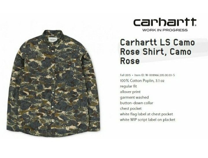 Carhartt Wip Carhartt Camo Rose shirt AOP 🛠💣💥 Size US S / EU 44-46 / 1 - 2 Thumbnail