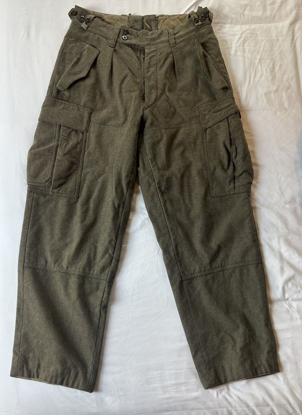 Vintage 60s Green Germany Military Wool Pants 32x30