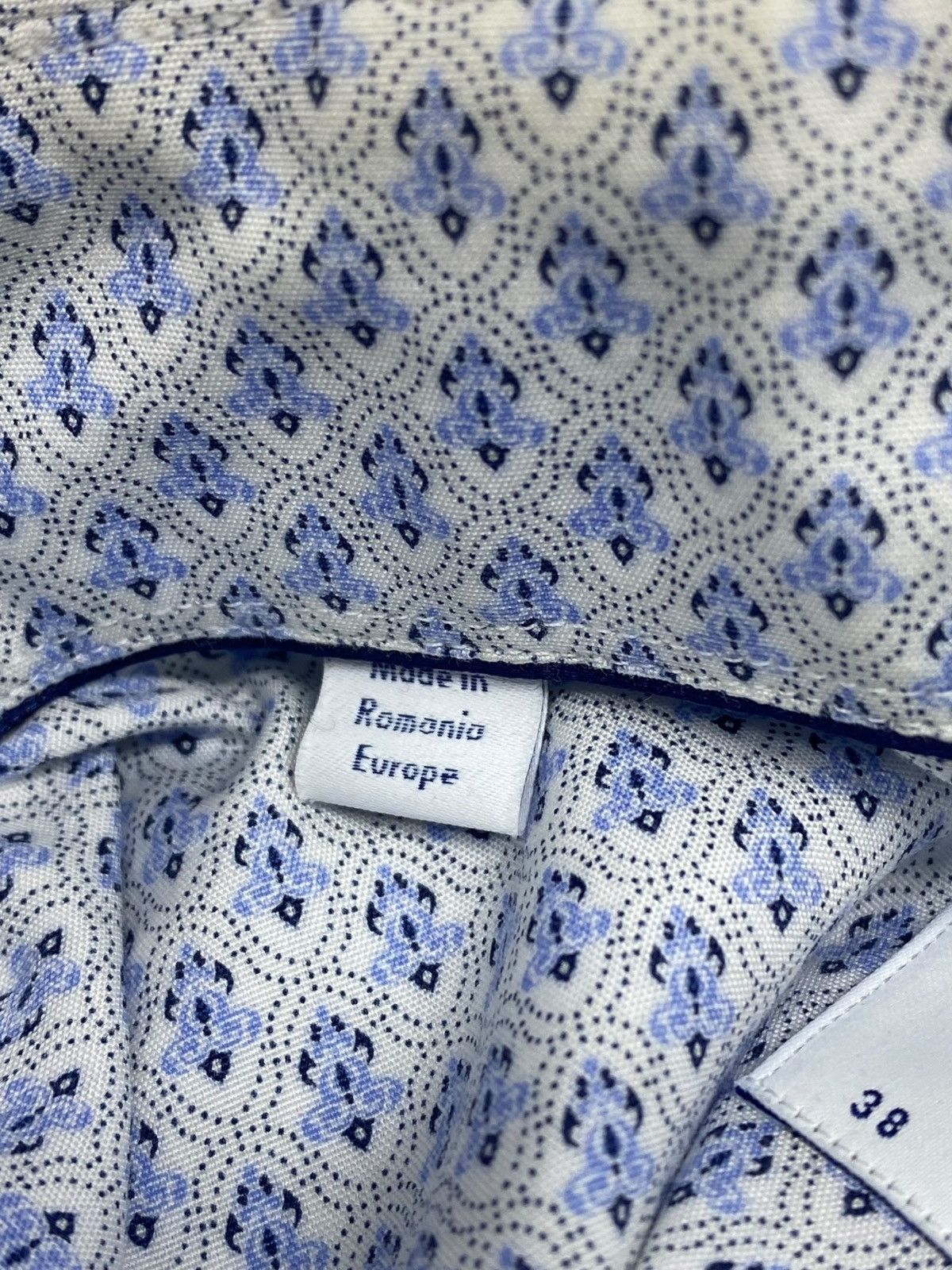 Eton Eton Slim Fit Filigree Pattern Poplin Cotton Shirt Size US M / EU 48-50 / 2 - 16 Thumbnail