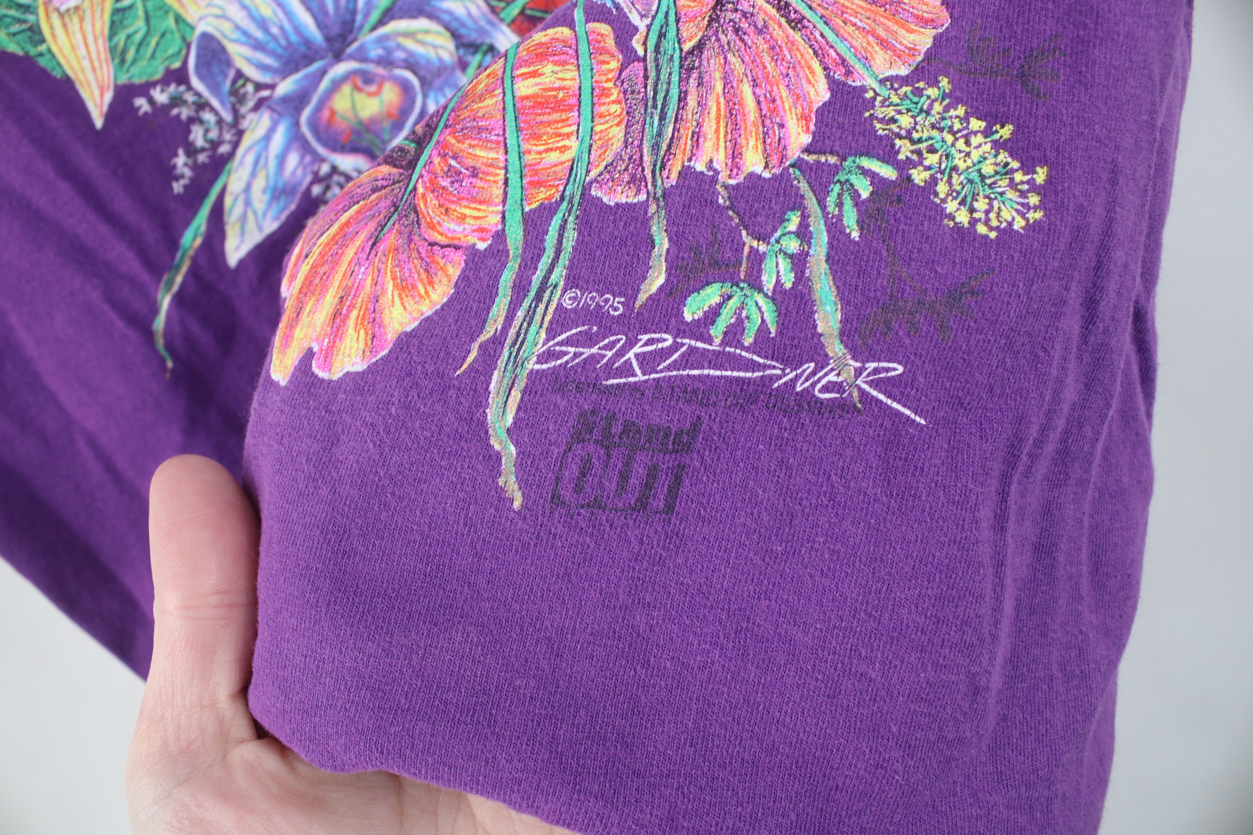 Vintage Vintage 90s Streetwear Day Parrot Bird Flower T-Shirt USA Size L / US 10 / IT 46 - 5 Thumbnail
