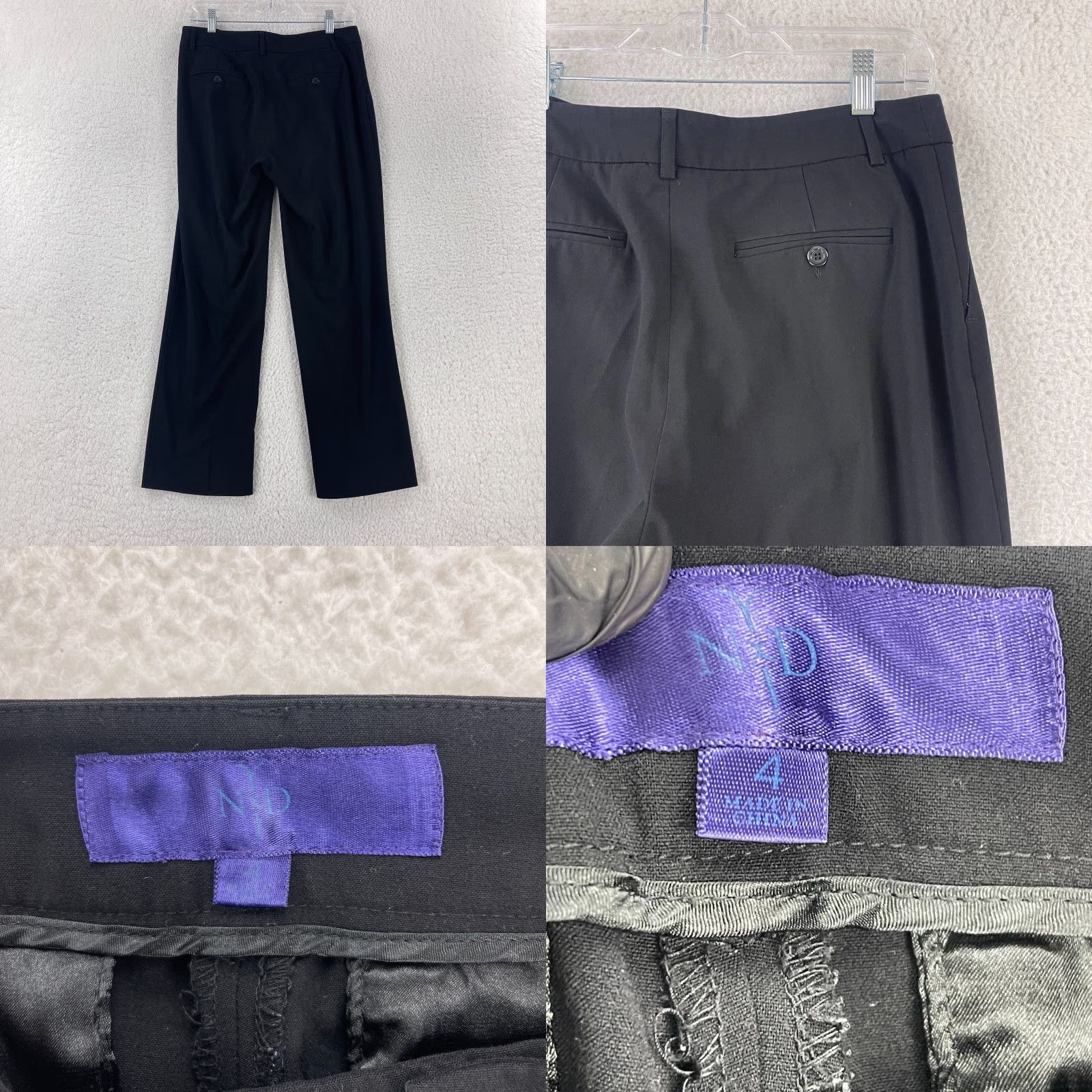 NYDJ NYDJ Black Straight Leg Dress Pants Womens Size 4 Flat Front Mid-Rise Office Pants Black Stretch Breathable Regular 30W 26.5In Seams Size 27" / US 4 / IT 40 - 9 Thumbnail