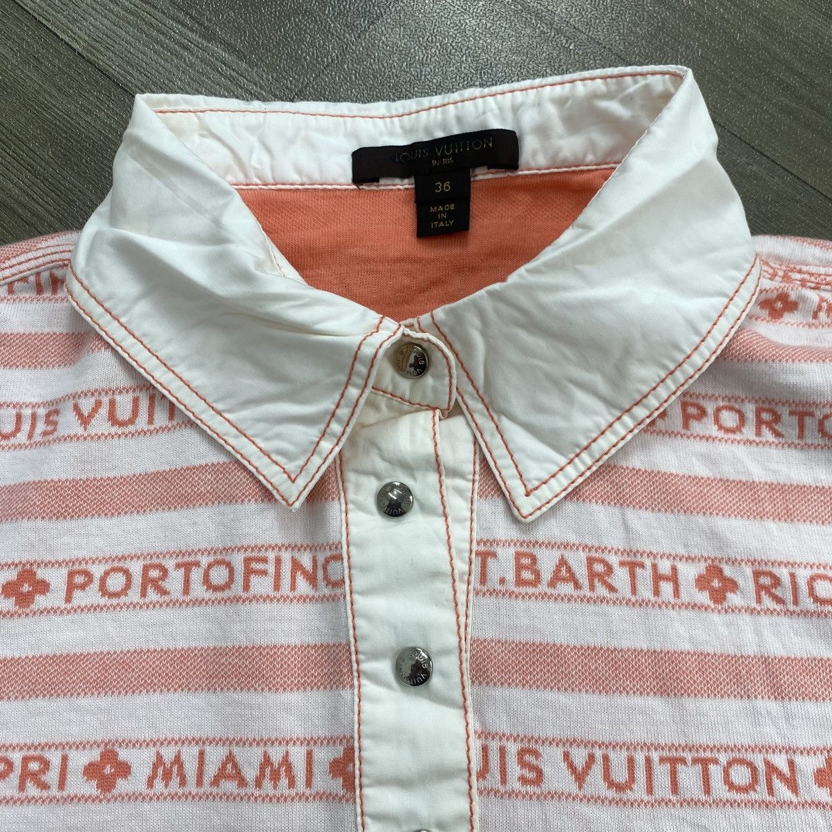 Louis Vuitton Vintage Louis Vuitton In Cotone Orange Stripe Polo Shirt Size M / US 6-8 / IT 42-44 - 5 Thumbnail