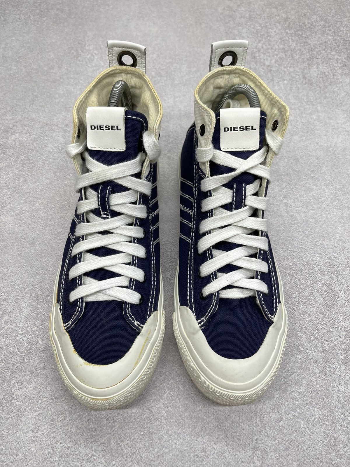 Diesel Mens Diesel Astico Mid Lace Sneaker Navy/White Y2K Size US 7.5 / EU 40-41 - 4 Thumbnail