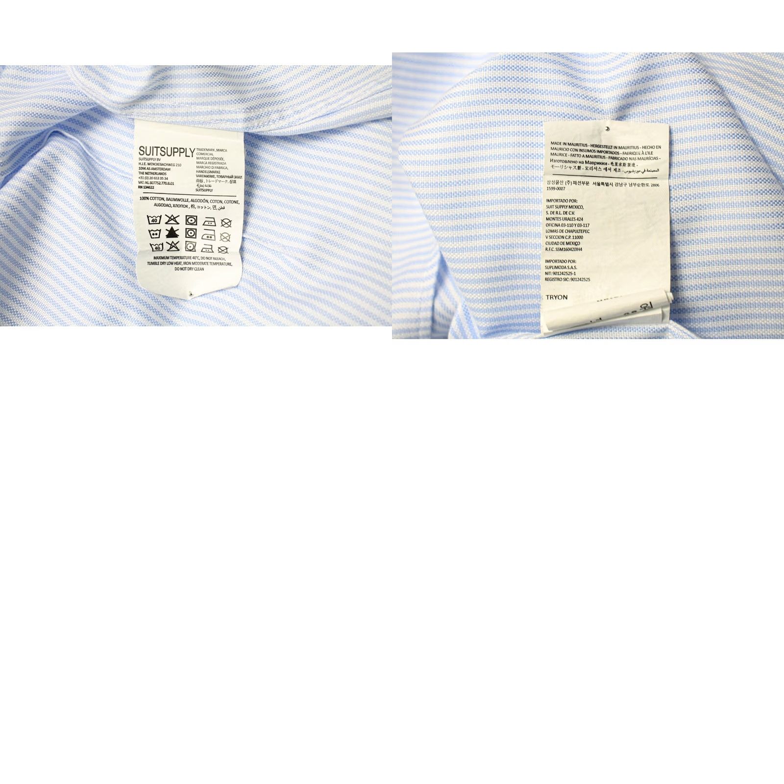 Suitsupply Suitsupply Try On Extra Slim Fit Formal Shirt Men's 38L / 15L Pinstripe Blue Shirt Dress Shirt Mens Slim Fit Blue Pinstripe 38L 15L Size 38L - 8 Thumbnail