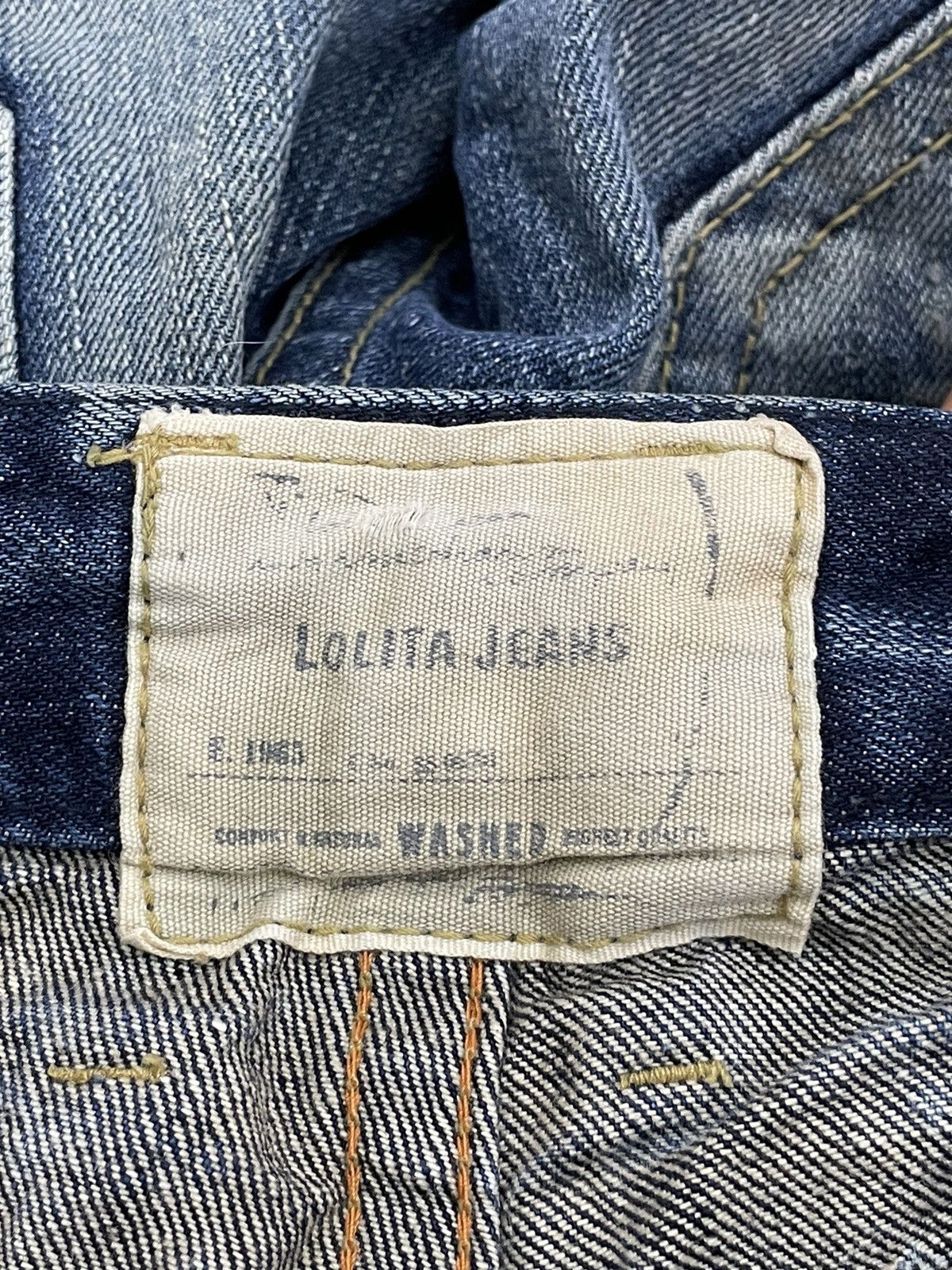 Designer Lolita Club Giraffe Distressed Whisker Style Japanese Denim Size US 29 - 17 Thumbnail