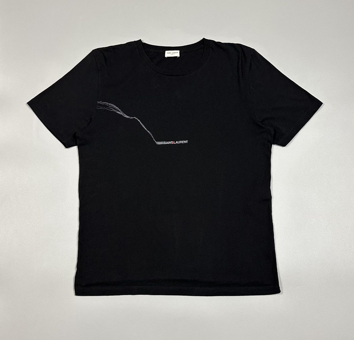Saint Laurent Paris Saint Laurent Rive Gauche Black T-Shirt Size US M / EU 48-50 / 2 - 1 Thumbnail