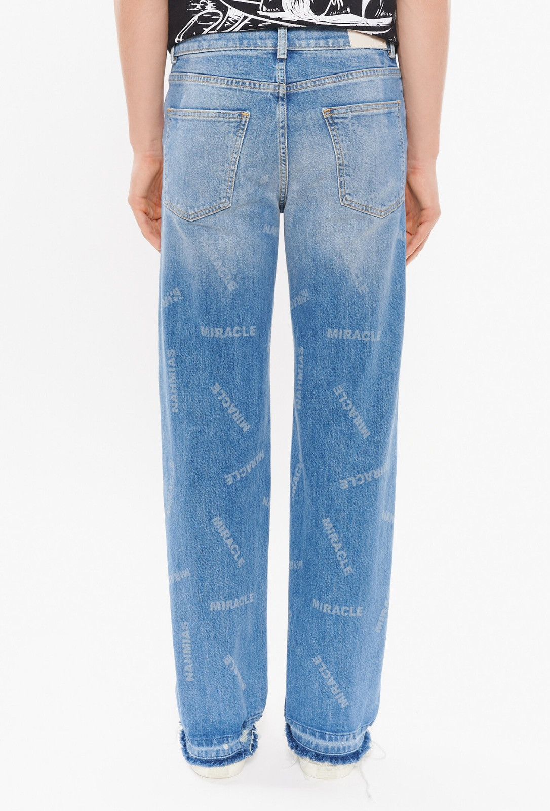 Nahmias Last Size Nahmias Miracle Printed Denim Straight Pants Size US 28 / EU 44 - 2 Thumbnail