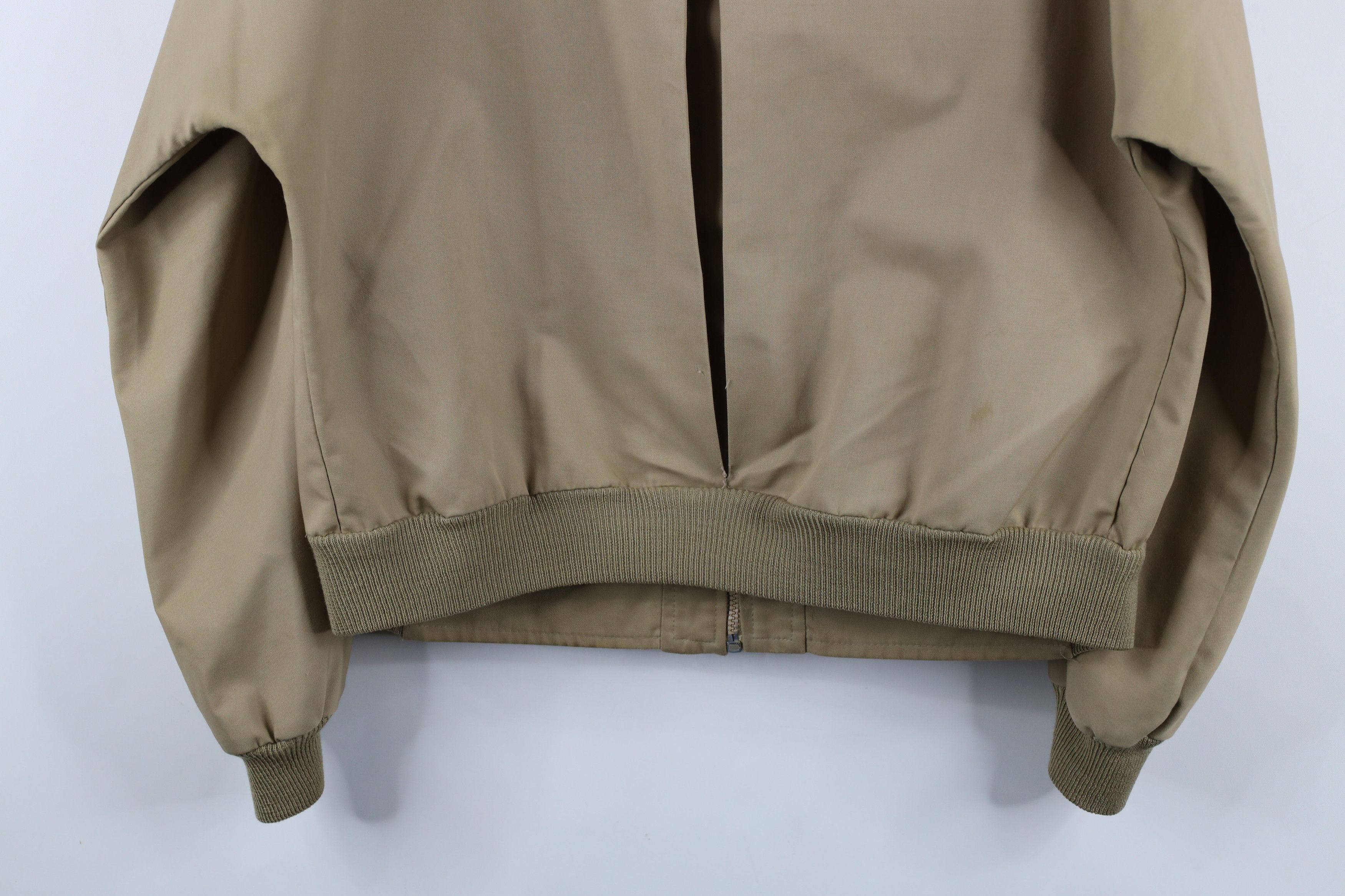 Vintage Vintage 70s Streetwear Full Zip Bomber Jacket Beige Khaki Size US L / EU 52-54 / 3 - 15 Thumbnail