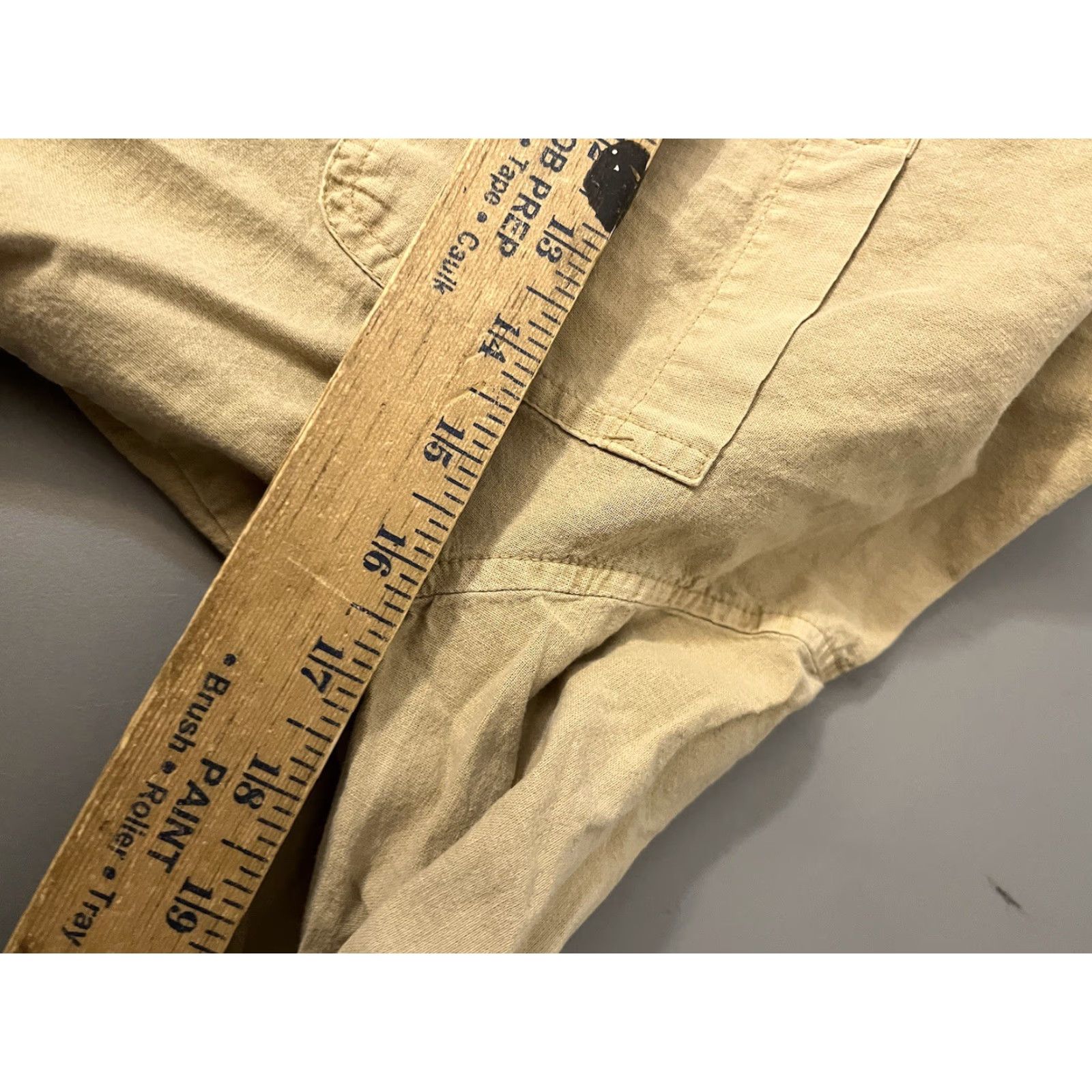 Vintage Universal Thread Cropped Top Size S Beige Cotton Linen Women's Long Sleeve Casual Spring Summer 2020s Theme University Size S / US 4 / IT 40 - 5 Thumbnail