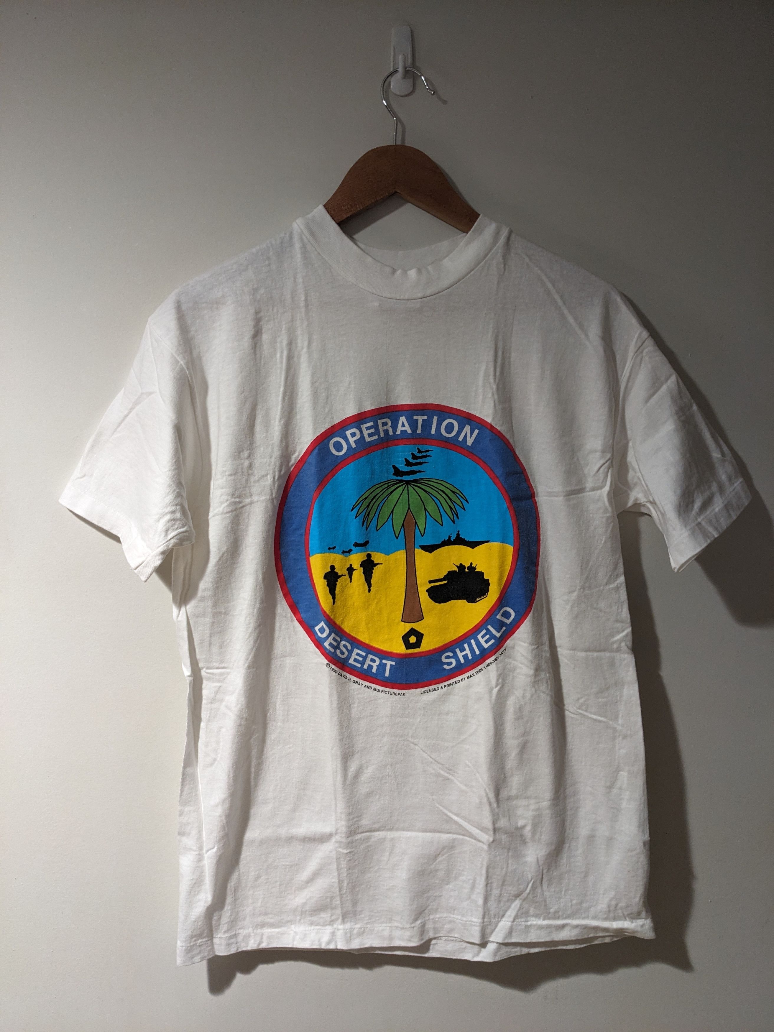 Hanes × Vintage Vintage 1990 Operation Desert Shield Americana Large T-Shirt Size US L / EU 52-54 / 3 - 1 Thumbnail