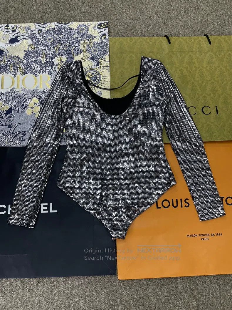 Gucci Gucci SizeM Silver heavy industry bright jumpsuit Size 42" / US 20 - 3 Thumbnail