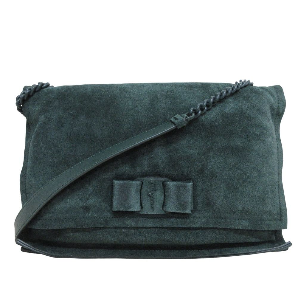 Salvatore Ferragamo Salvatore Ferragamo Salvatore Ferragamo VIVA BOW Suede Chain Shoulder Bag Leather Shoulder Bag GG-211189 DUTY FREE for USA Size ONE SIZE - 1 Thumbnail