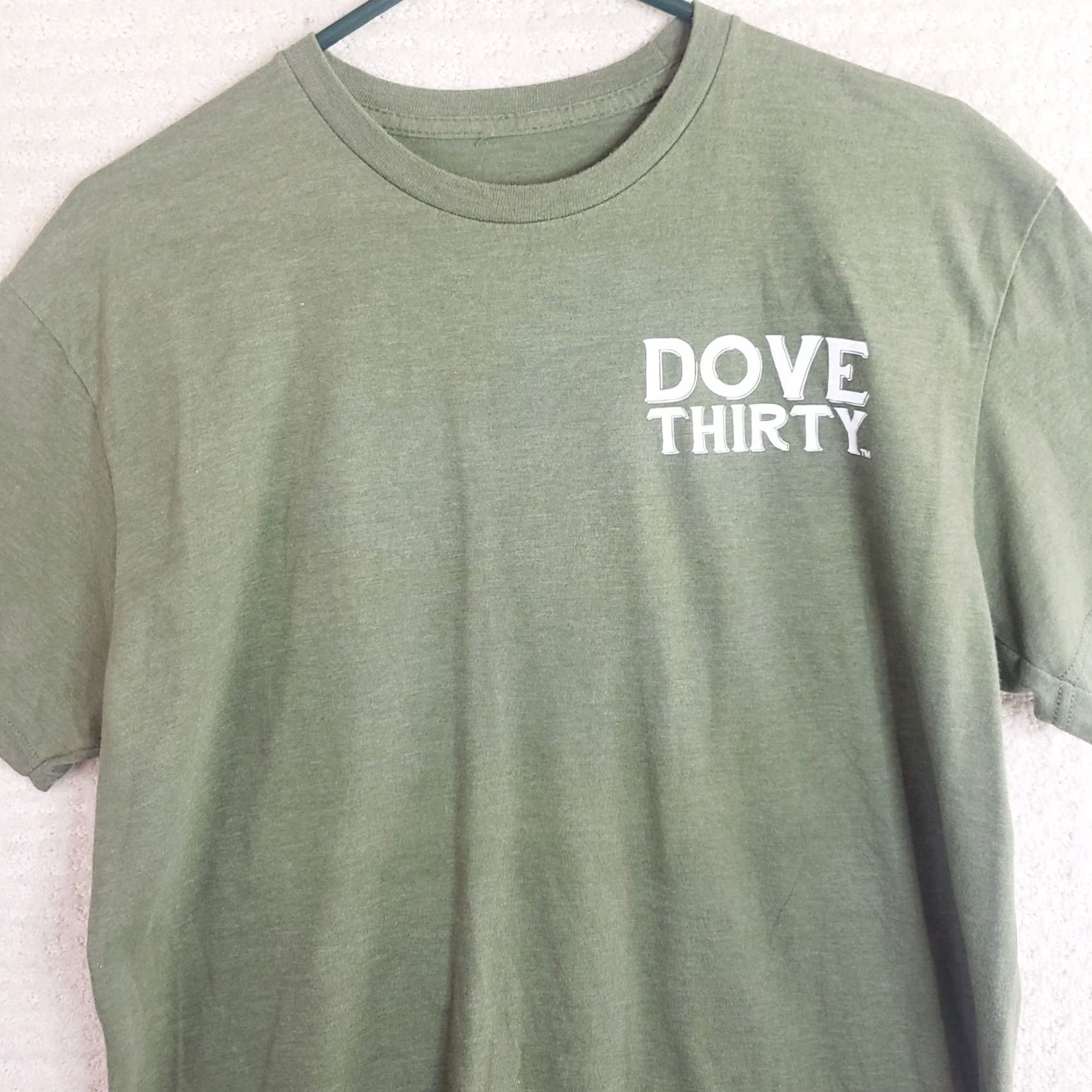 Vintage Dove 30 T-Shirt Logo Front & Back Green Short Sleeve Mens M Cotton Blend Jersey Graphic Tee Hunting Outdoor Shirt Size US M / EU 48-50 / 2 - 3 Thumbnail