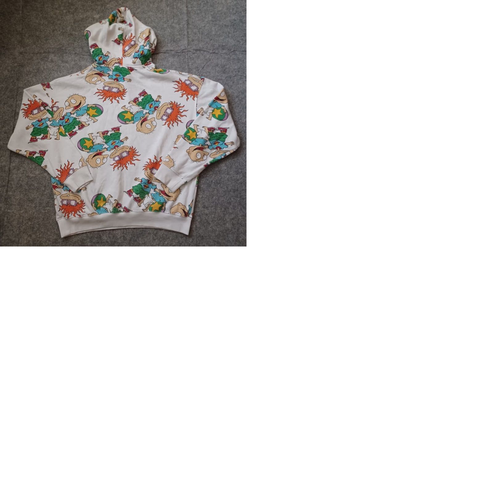 Nickelodeon Nickelodeon Rugrats Hoodie Mens M Ivory All Over Print Chuckie Finster Pockets Size US M / EU 48-50 / 2 - 9 Thumbnail