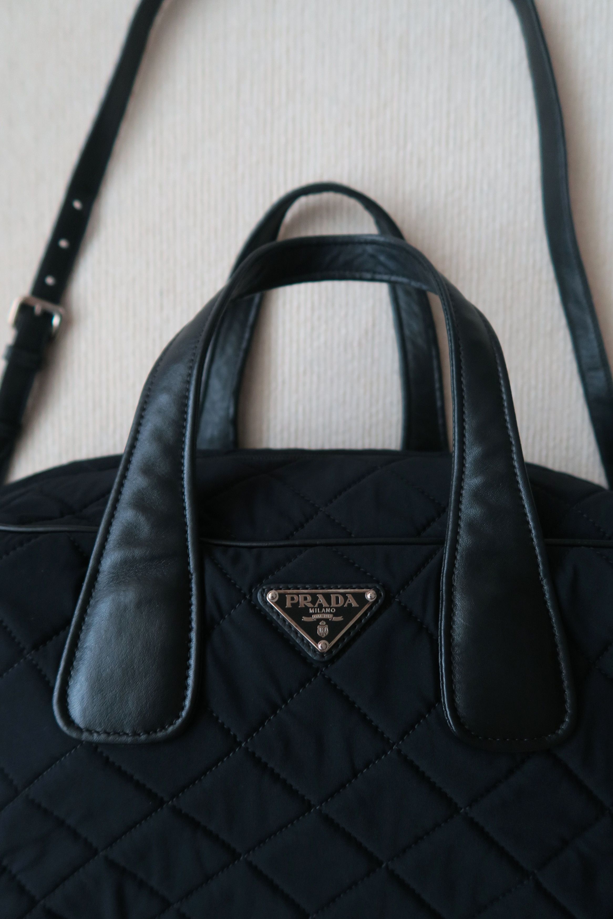 Prada Prada 2 Way Unisex Tessuto Quilted Leather Accent Bag Size ONE SIZE - 4 Thumbnail